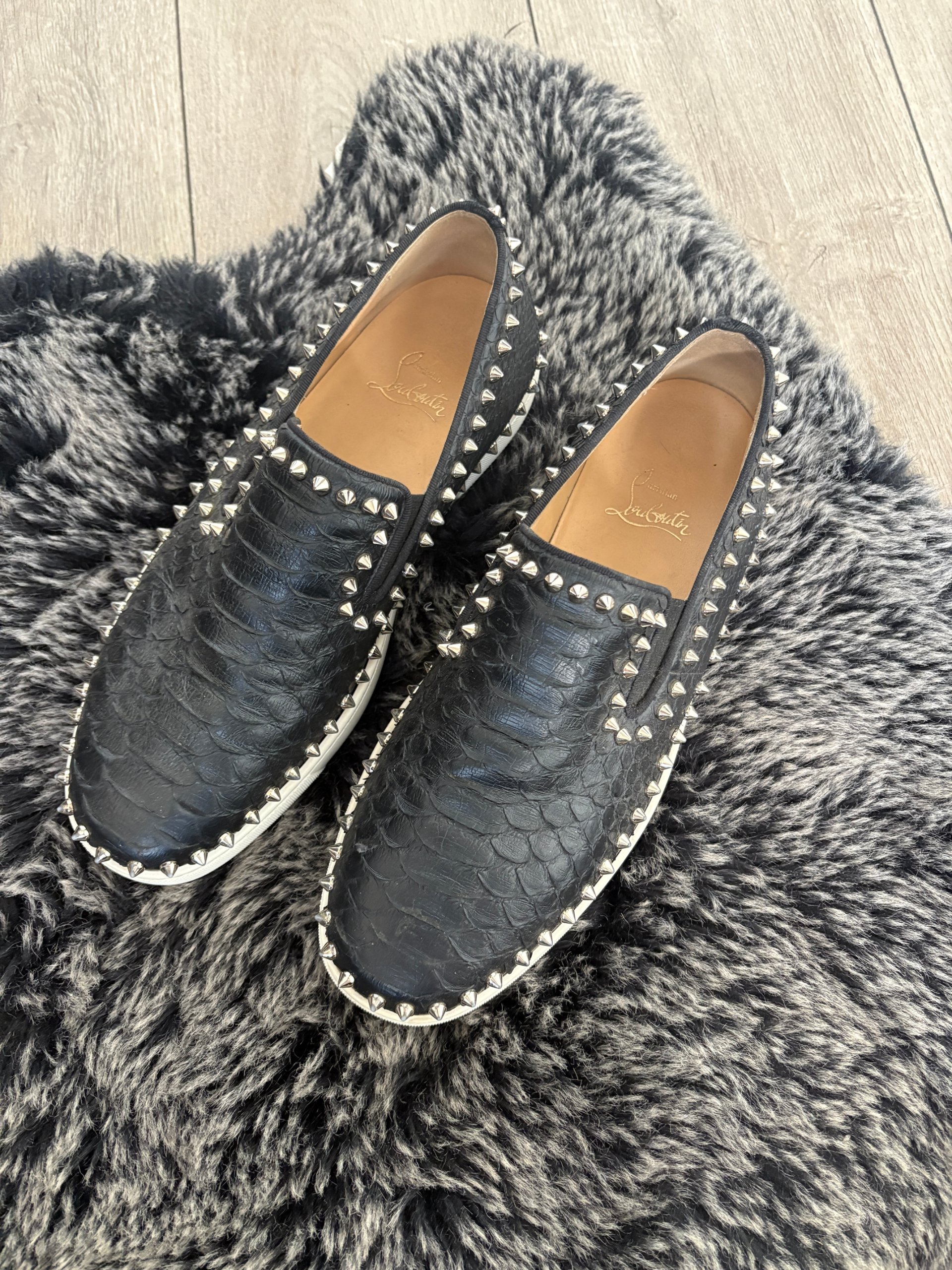 Christian Louboutin Low Roller Boat Python Size 42 image 4