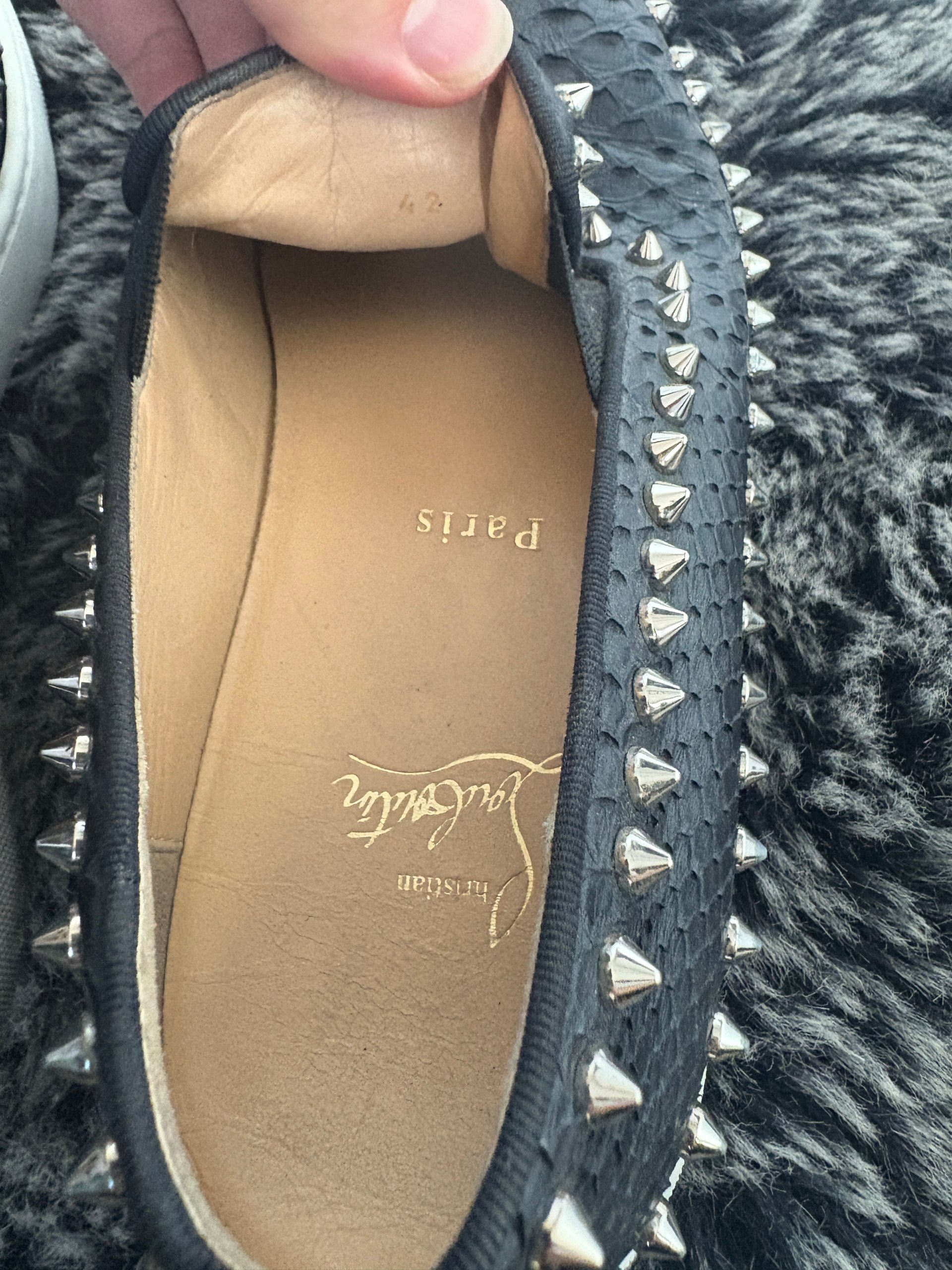 Christian Louboutin Low Roller Boat Python Size 42 image 7