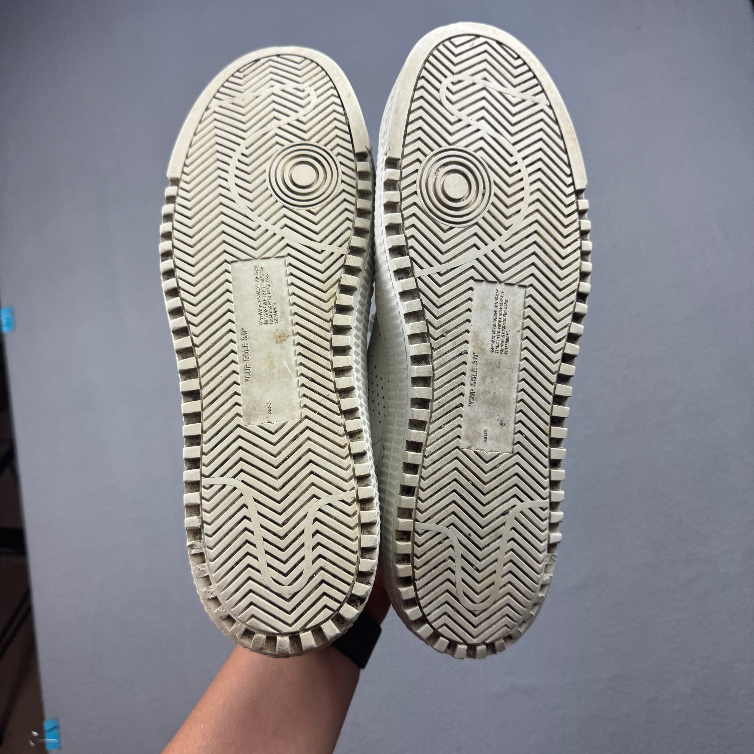 Off-White Cup Sole 3.0 White & Beige Leather Sneakers Size 43 / 27.5cm image 10