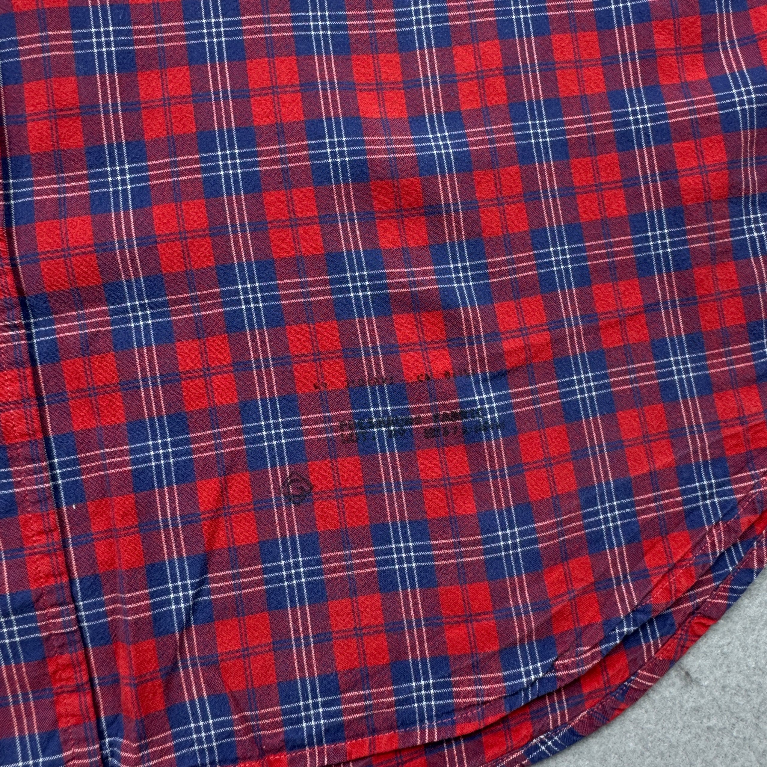 Gant Rugger Winter Madras Red & Navy Checked Men's Shirt Cotton Size M image 4