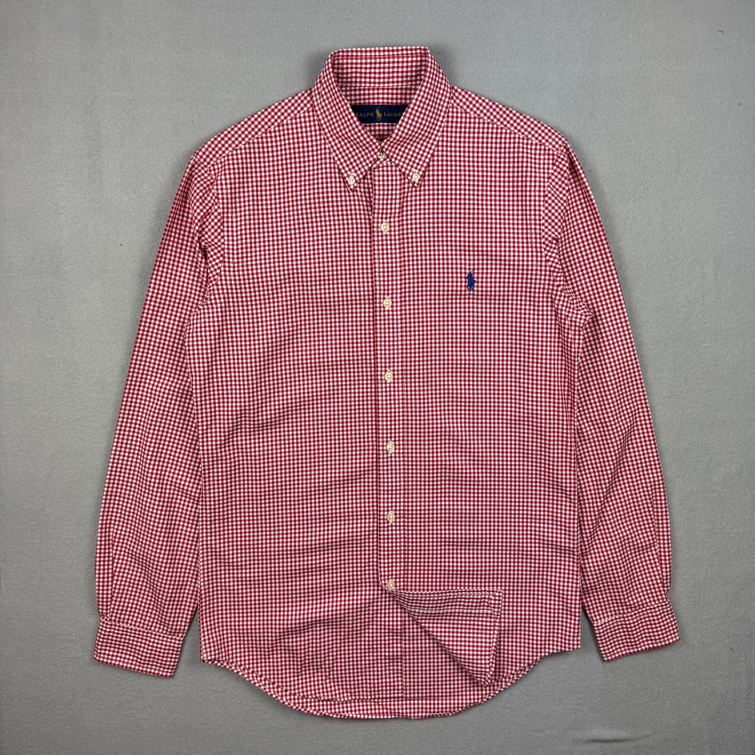 Ralph Lauren Red & White Checked Shirt Cotton Classic Fit Size XS-S