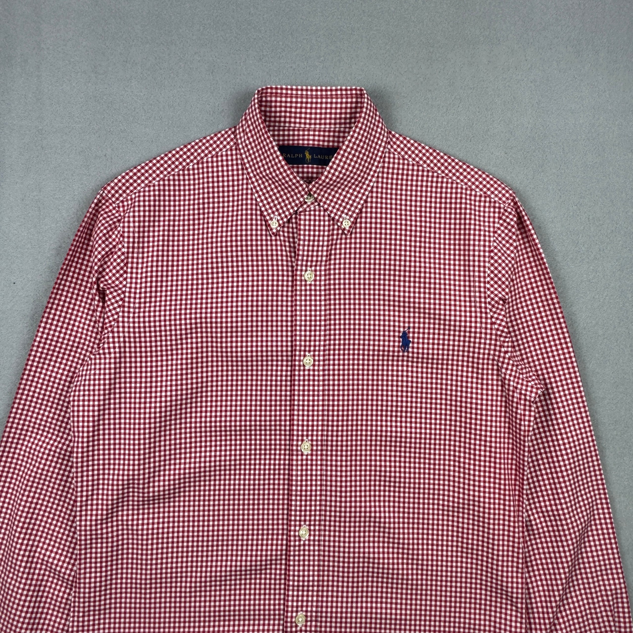 Ralph Lauren Red & White Checked Shirt Cotton Classic Fit Size XS-S image 2