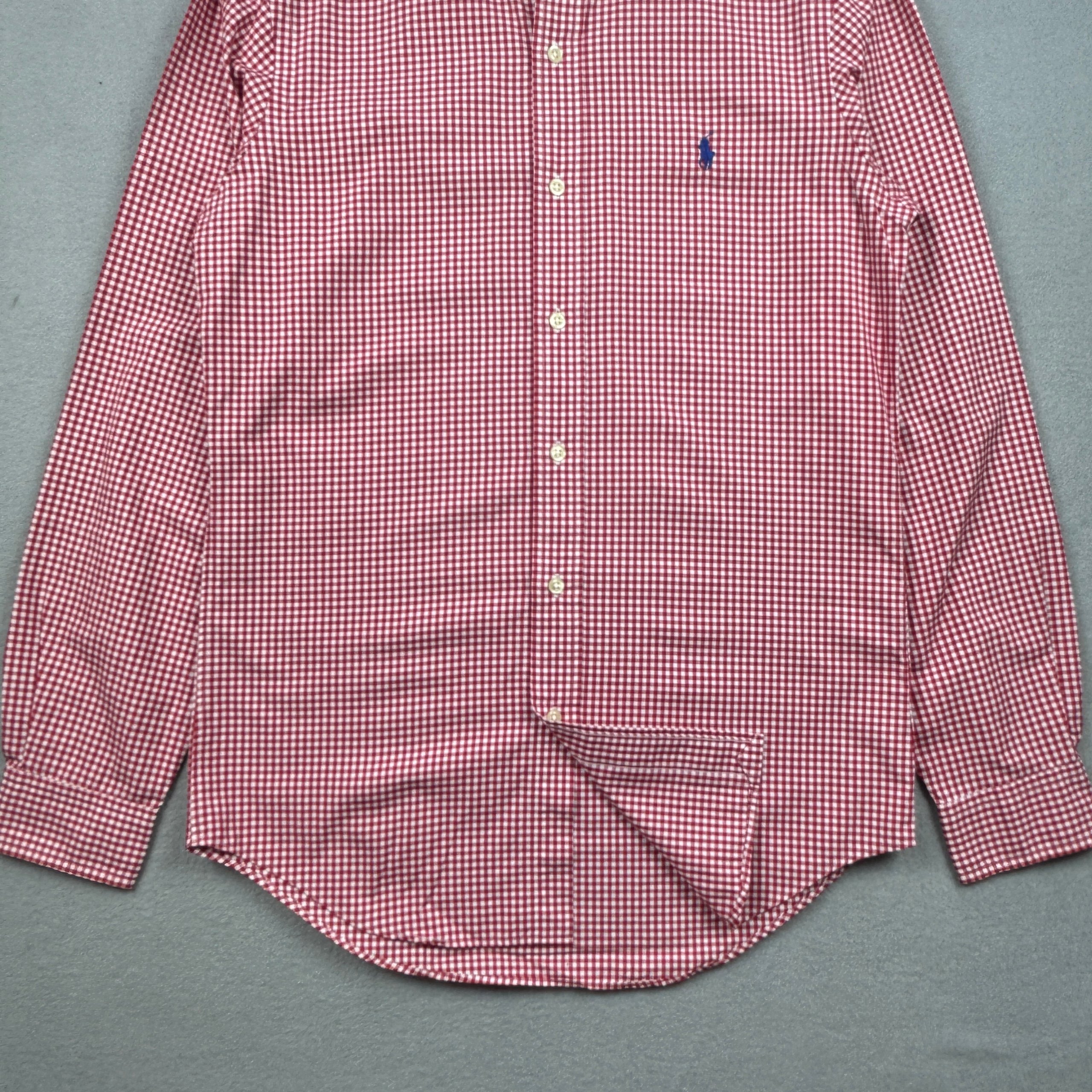 Ralph Lauren Red & White Checked Shirt Cotton Classic Fit Size XS-S image 3
