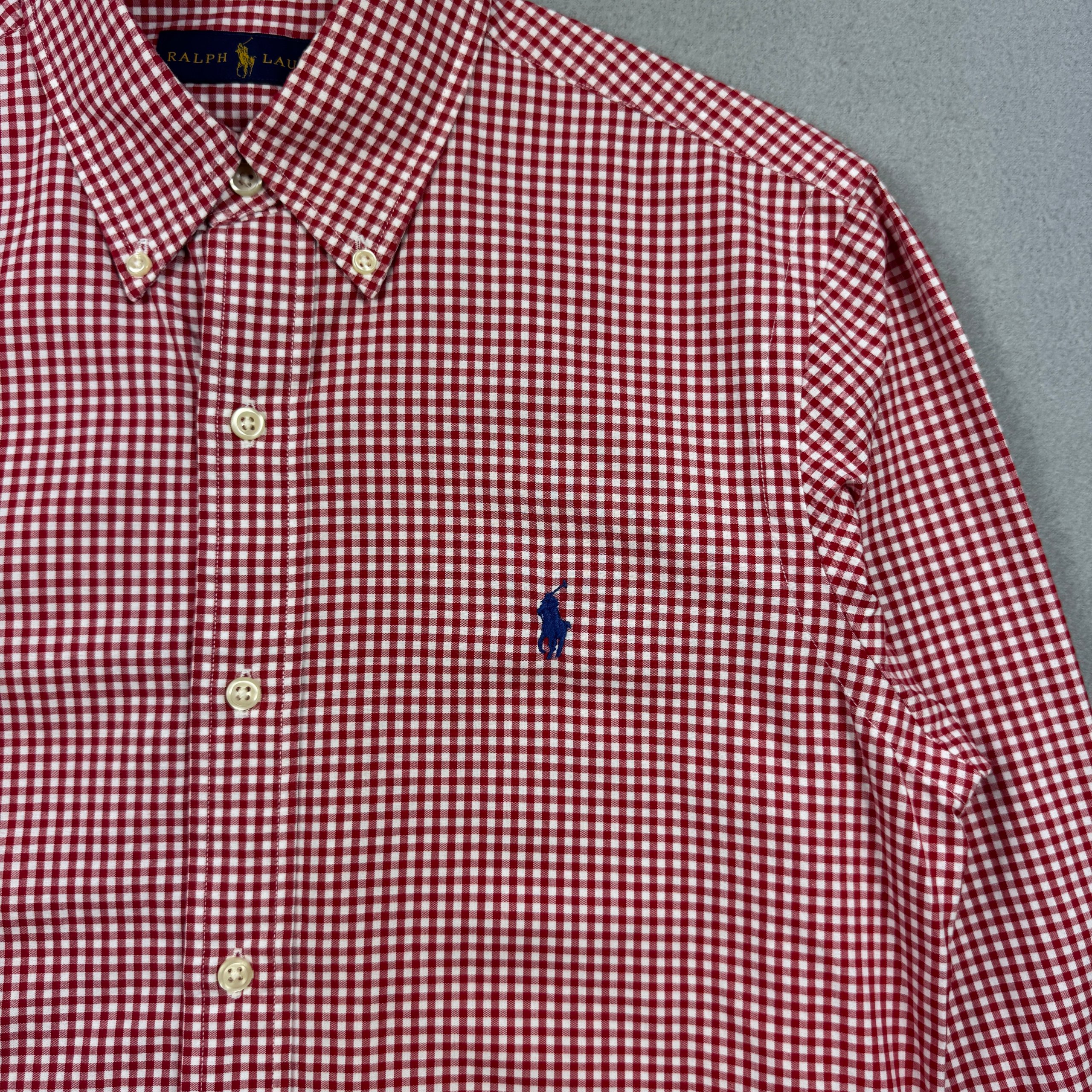 Ralph Lauren Red & White Checked Shirt Cotton Classic Fit Size XS-S image 4