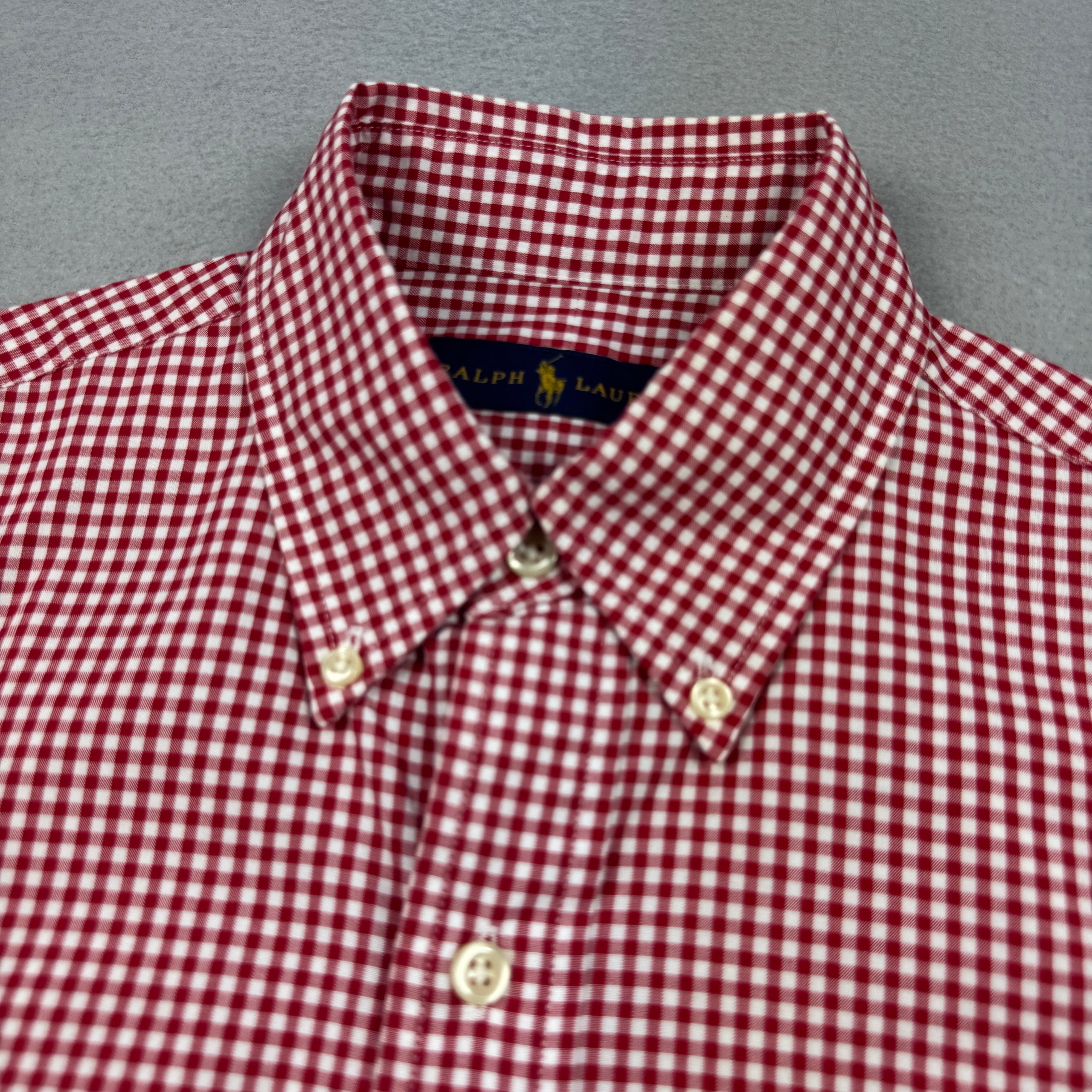Ralph Lauren Red & White Checked Shirt Cotton Classic Fit Size XS-S image 6