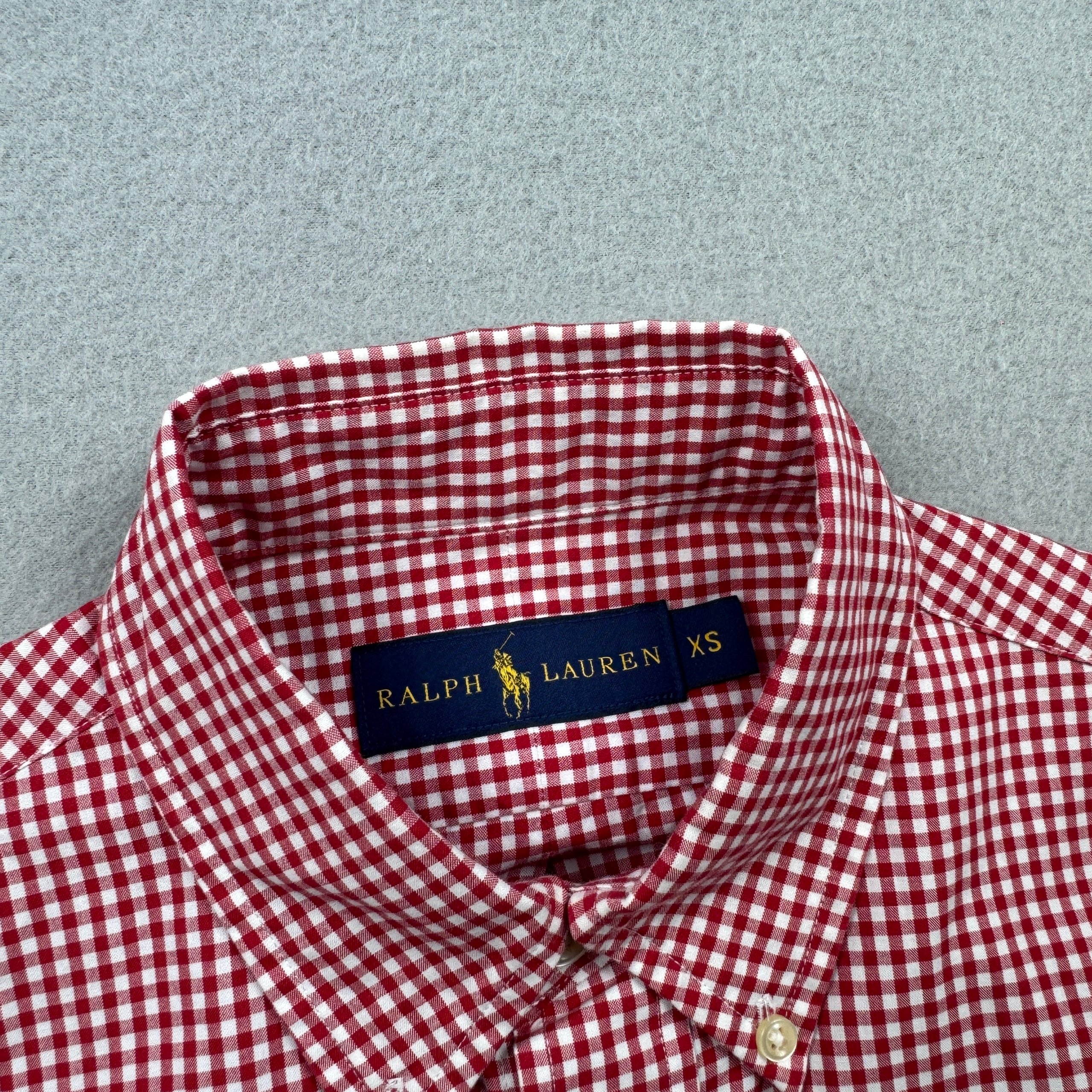Ralph Lauren Red & White Checked Shirt Cotton Classic Fit Size XS-S image 7