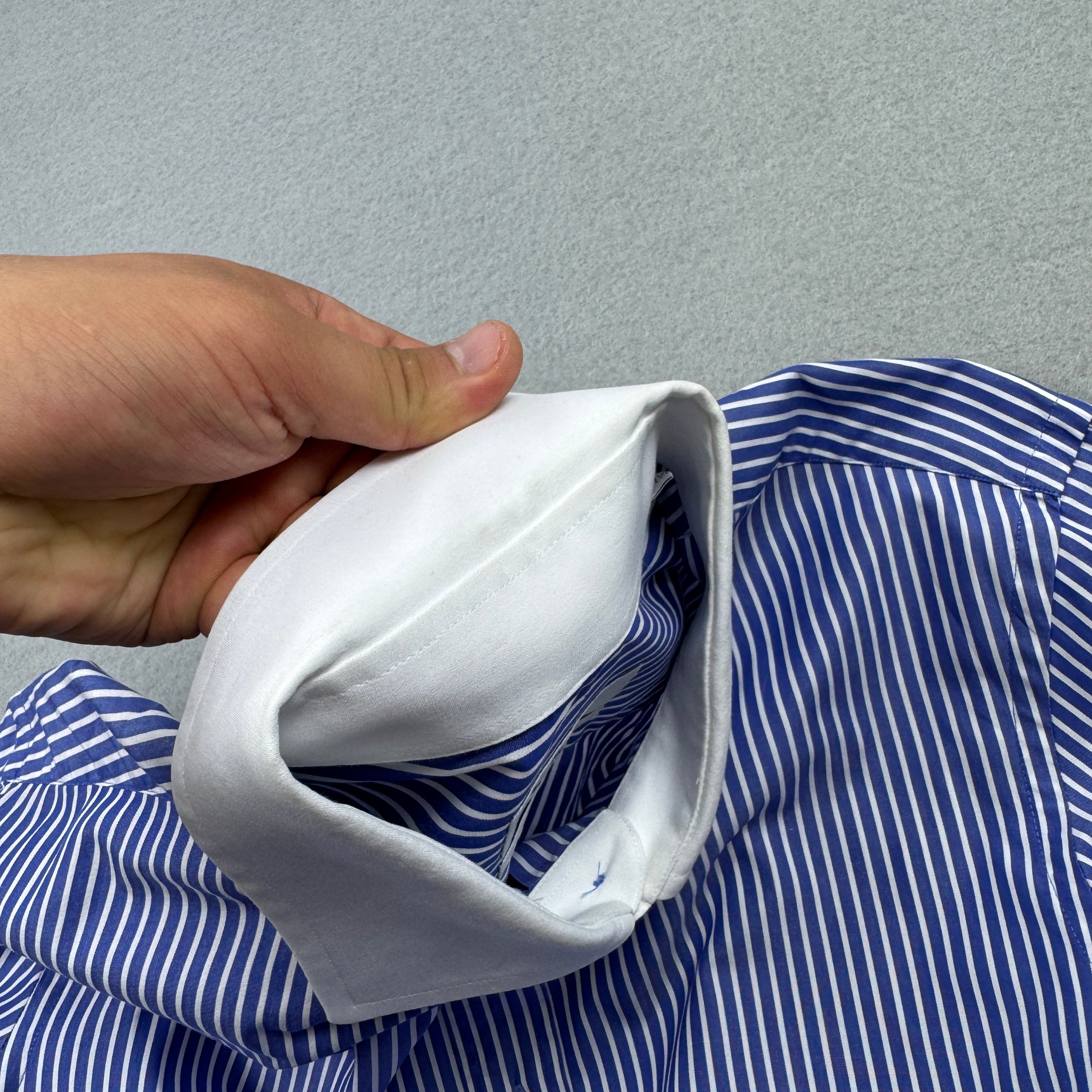 Boggi Blue & White Stripe Formal Cufflinks Shirt Size 41 / 16 image 8
