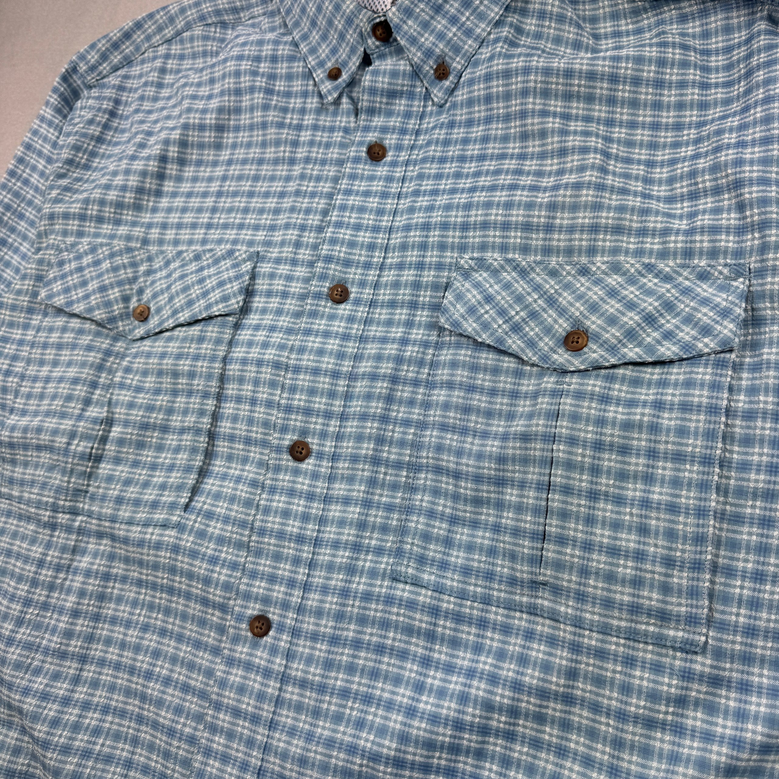 Vintage The North Face Blue Checked Trekking Shirt Button-Down Size M-L image 5