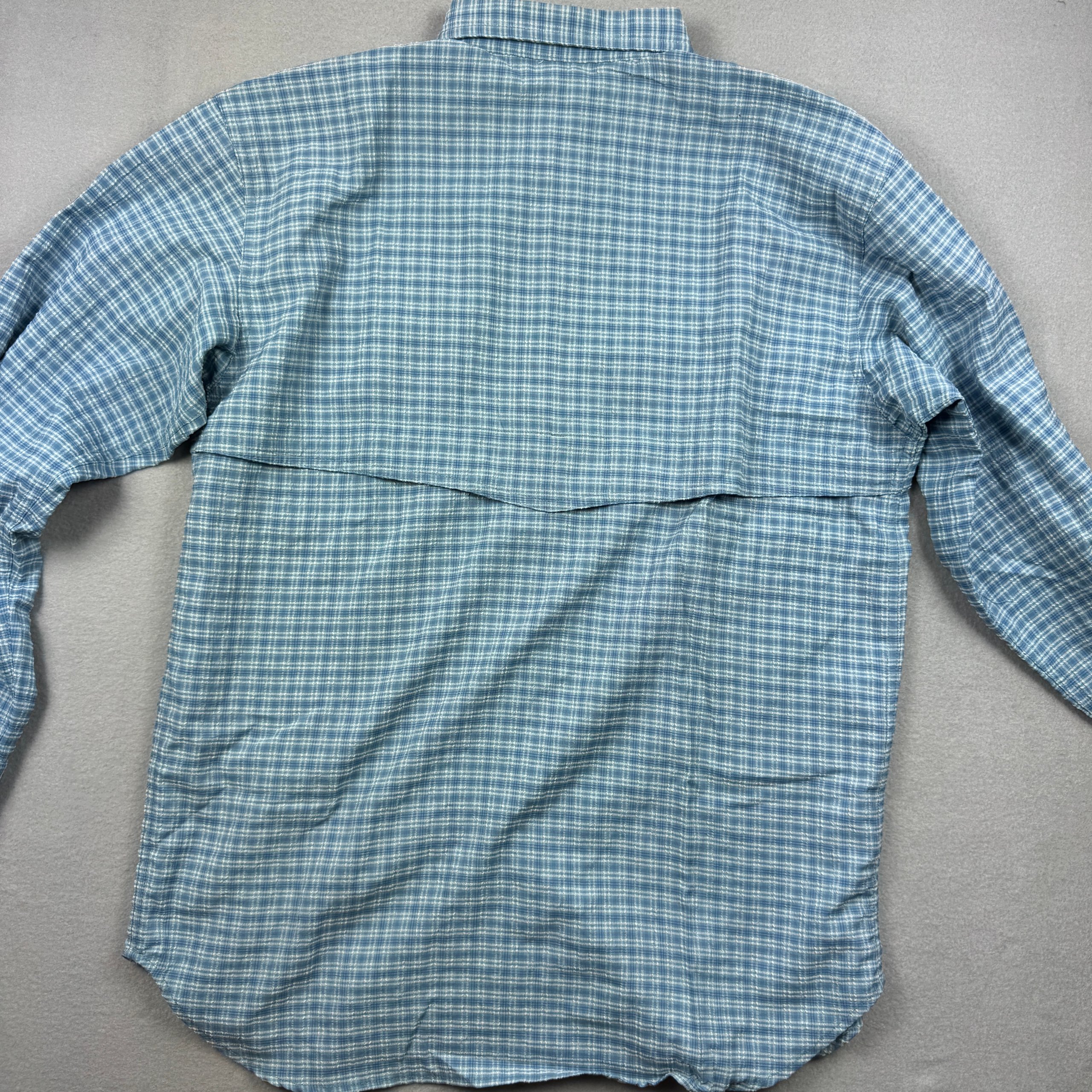 Vintage The North Face Blue Checked Trekking Shirt Button-Down Size M-L image 8