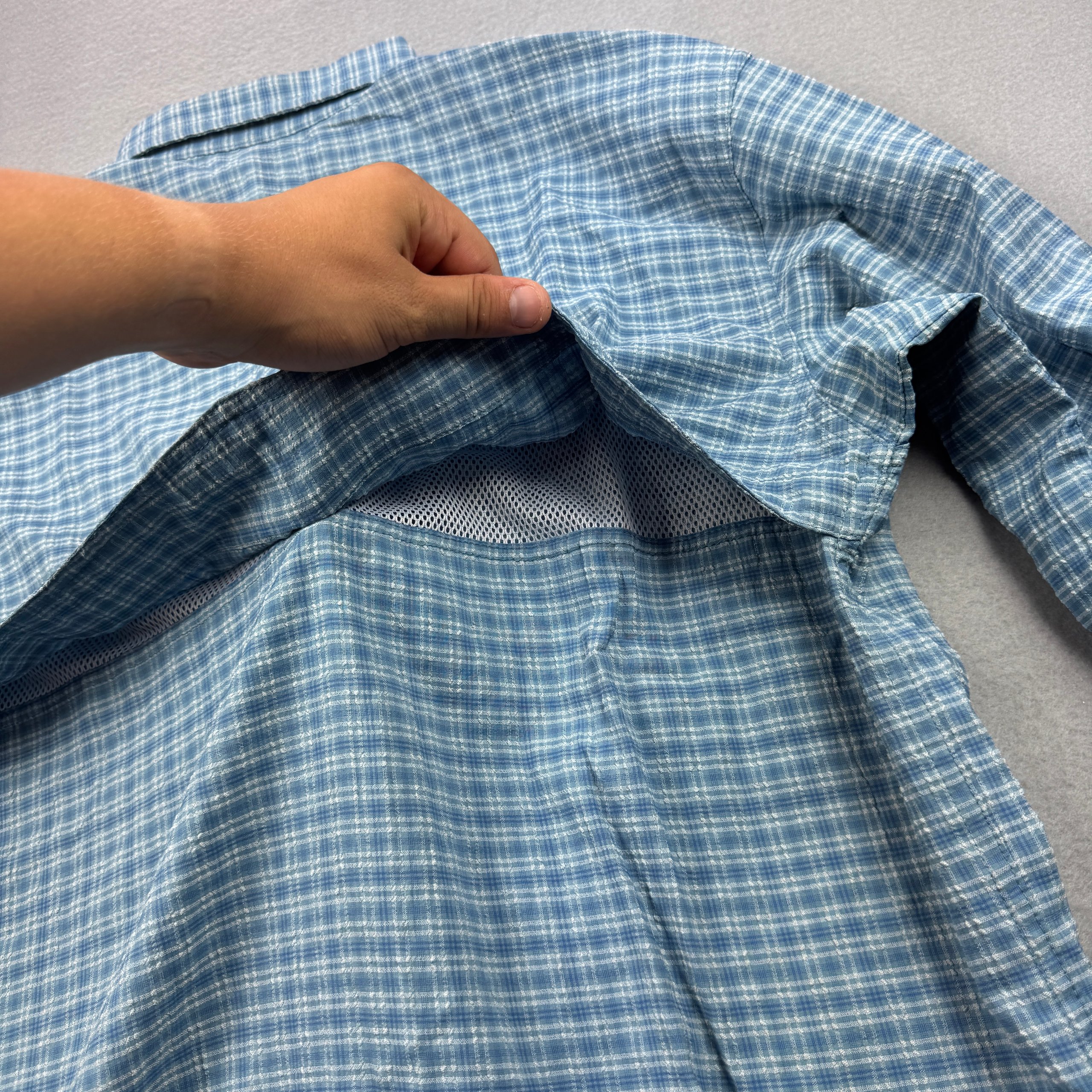 Vintage The North Face Blue Checked Trekking Shirt Button-Down Size M-L image 9