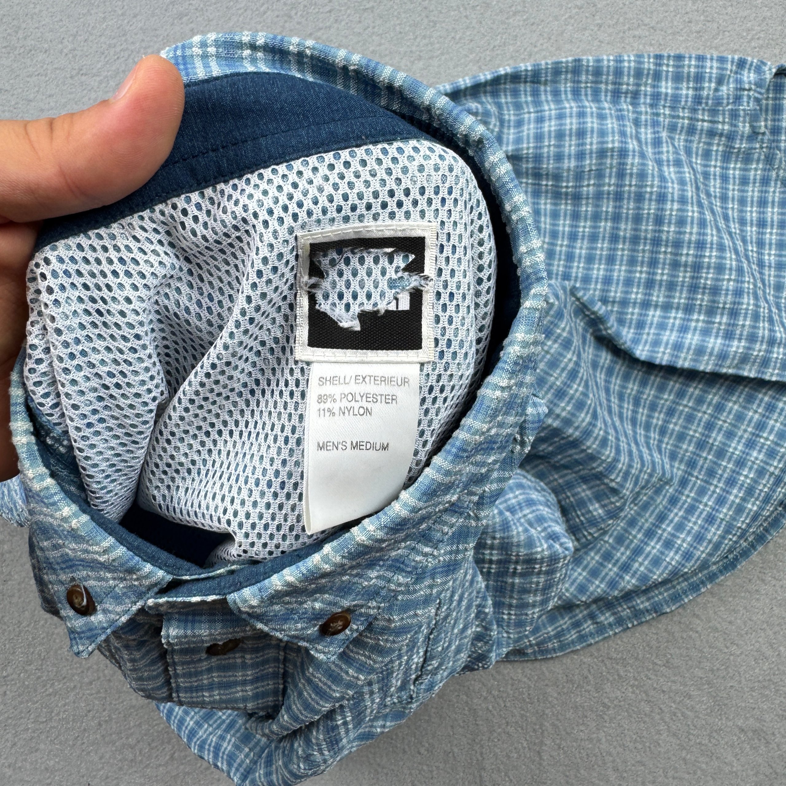 Vintage The North Face Blue Checked Trekking Shirt Button-Down Size M-L image 10