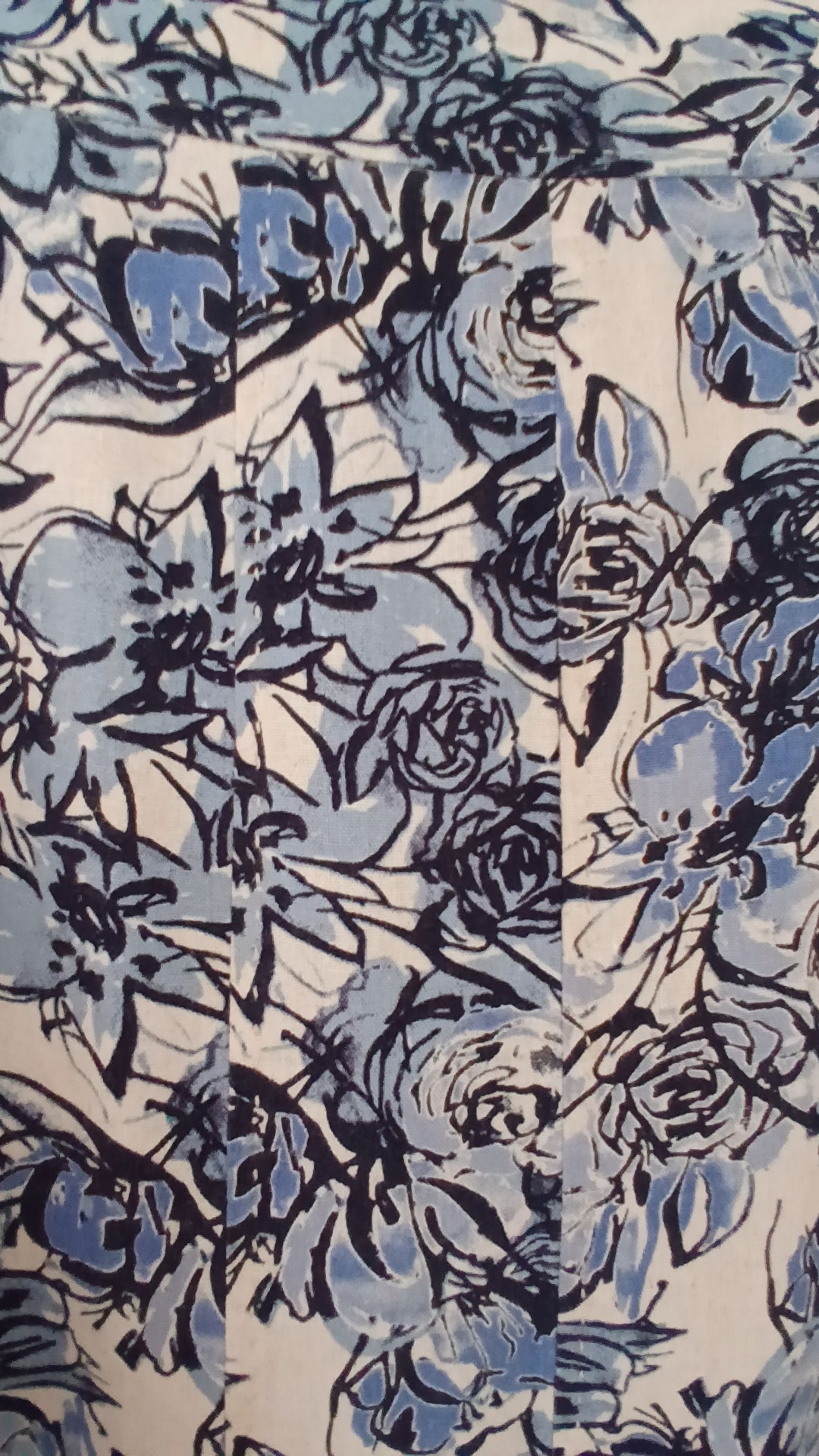 EWM Vintage Linen Feel Blue & White Floral Skirt UK 22 image 3