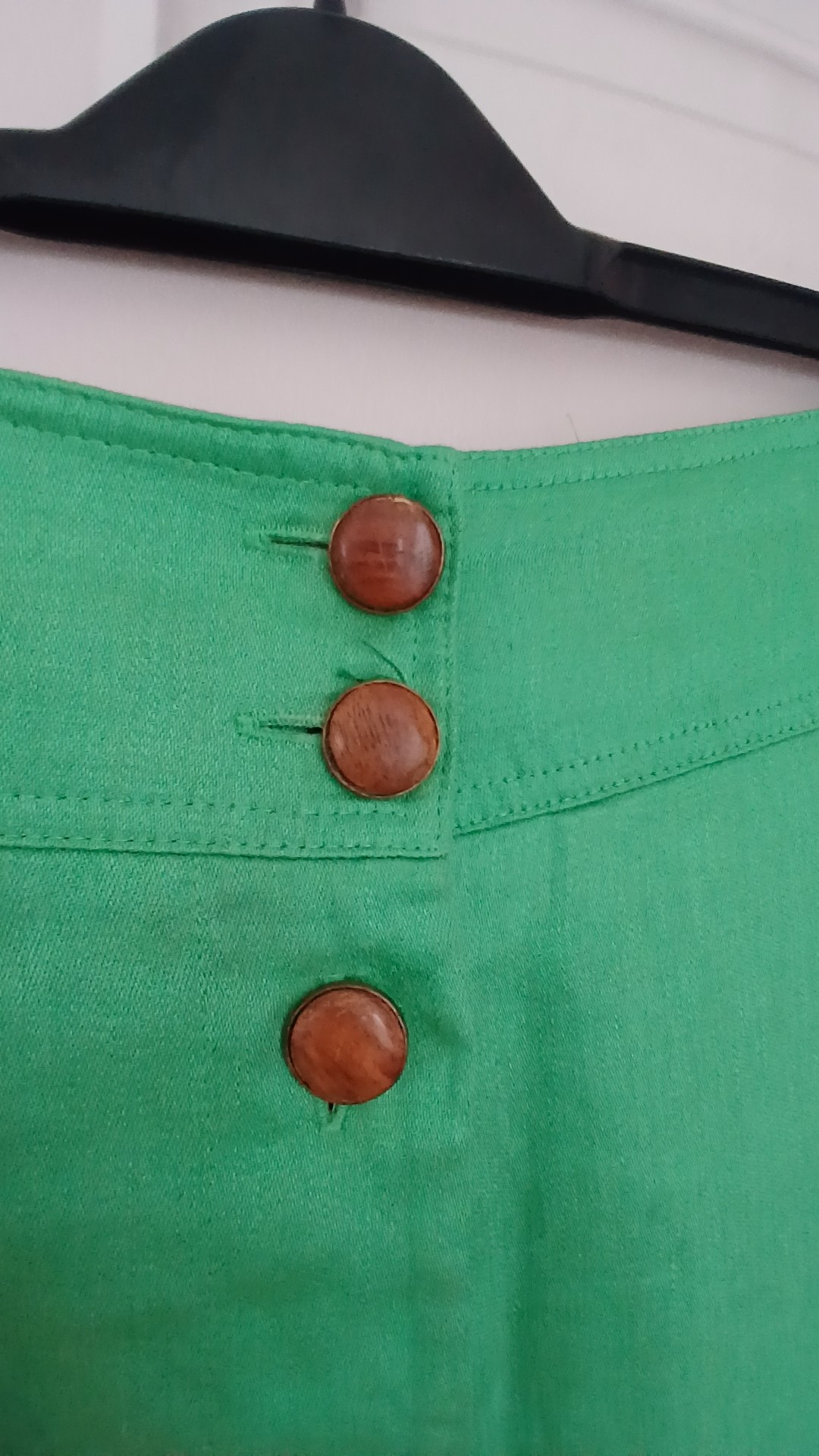 Jaeger Women's Green Linen Button-Front Skirt Medium image 2