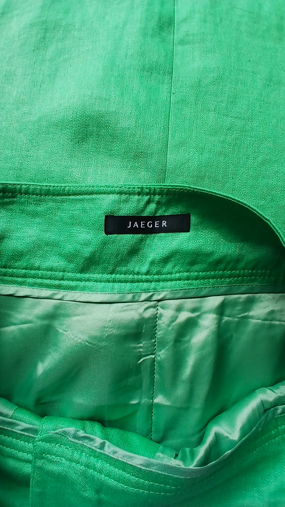 Jaeger Women's Green Linen Button-Front Skirt Medium image 3