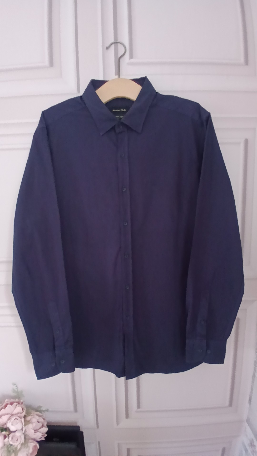 Massimo Dutti Navy Finest Fabric Shirt XL Longsleeve