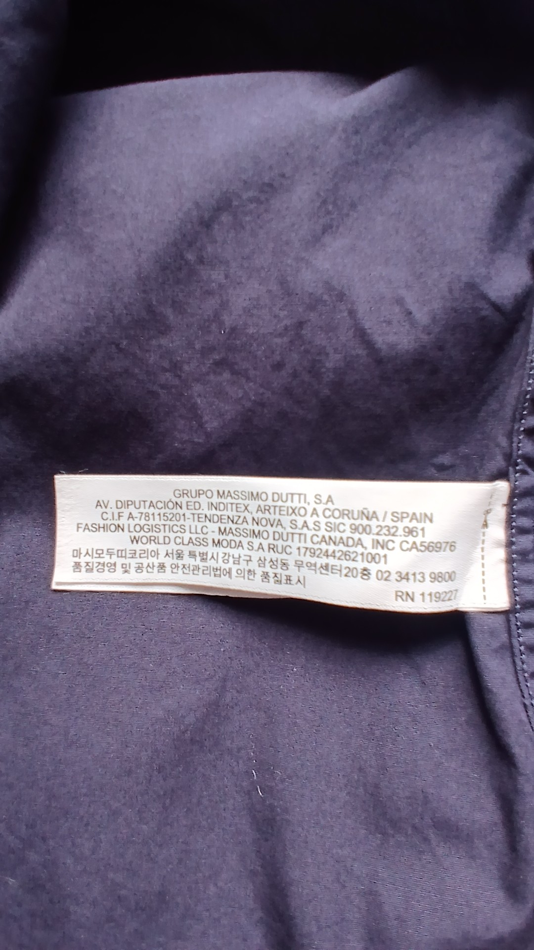 Massimo Dutti Navy Finest Fabric Shirt XL Longsleeve image 5