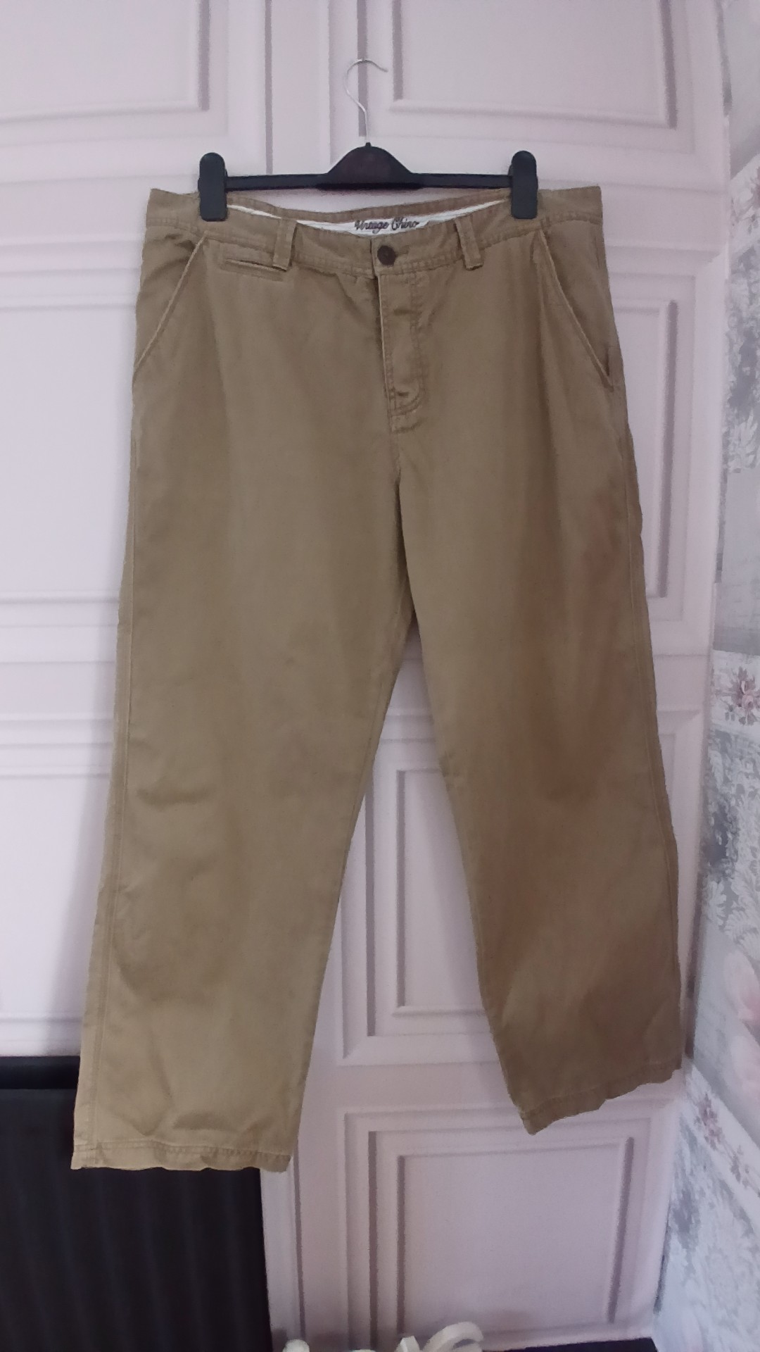 Crew Heritage Beige Cotton Chino Trousers Size 40 Regular