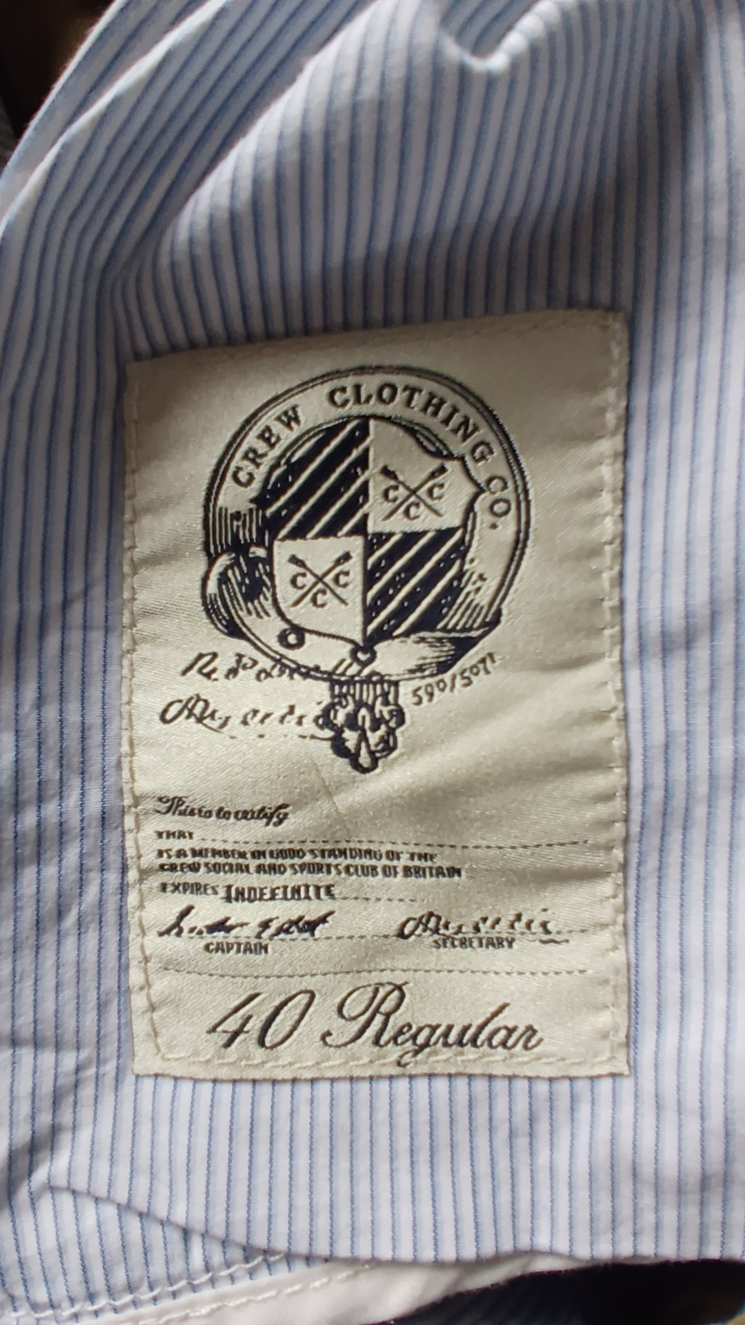 Crew Heritage Beige Cotton Chino Trousers Size 40 Regular image 4