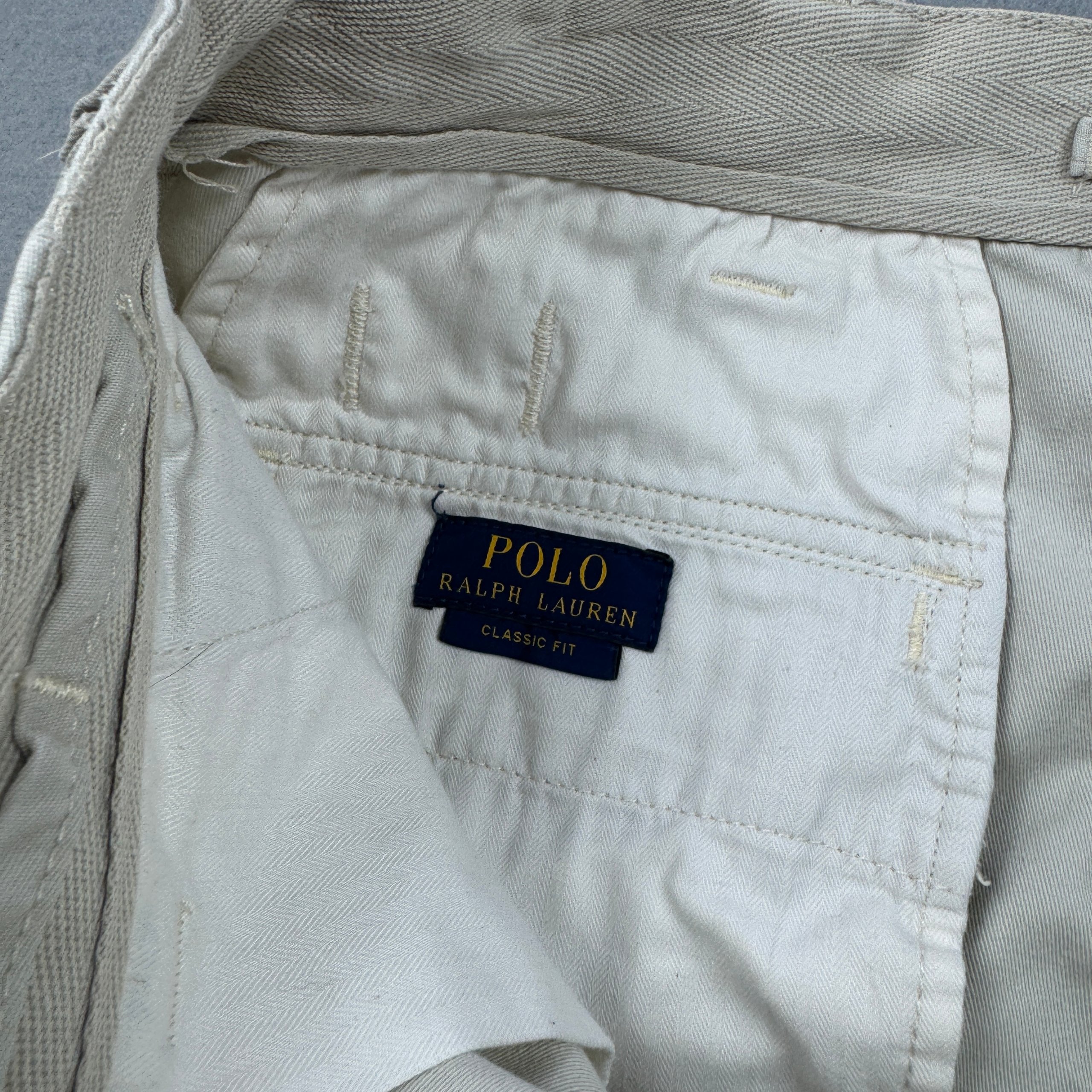 Men`s Polo Ralph Lauren Classic Fit Beige Cargo Shorts Size 32 image 6