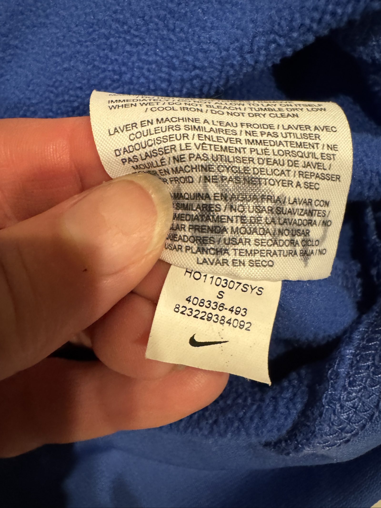 Nike Blue Full-Zip Hoodie Small Lightweight image 6