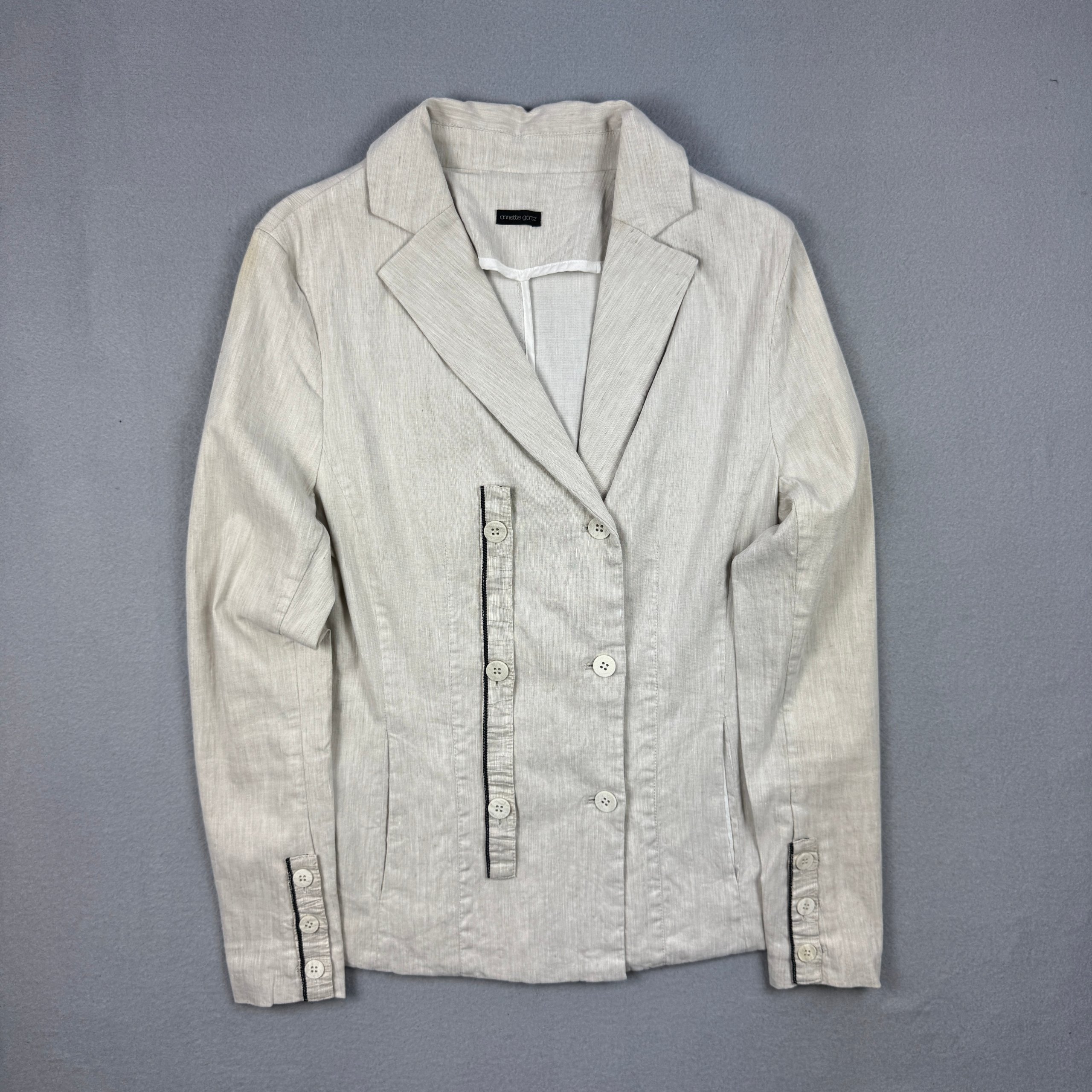 Women`s Annette Görtz Beige Button Detail Linen / Viscose Blazer Size 36 / S