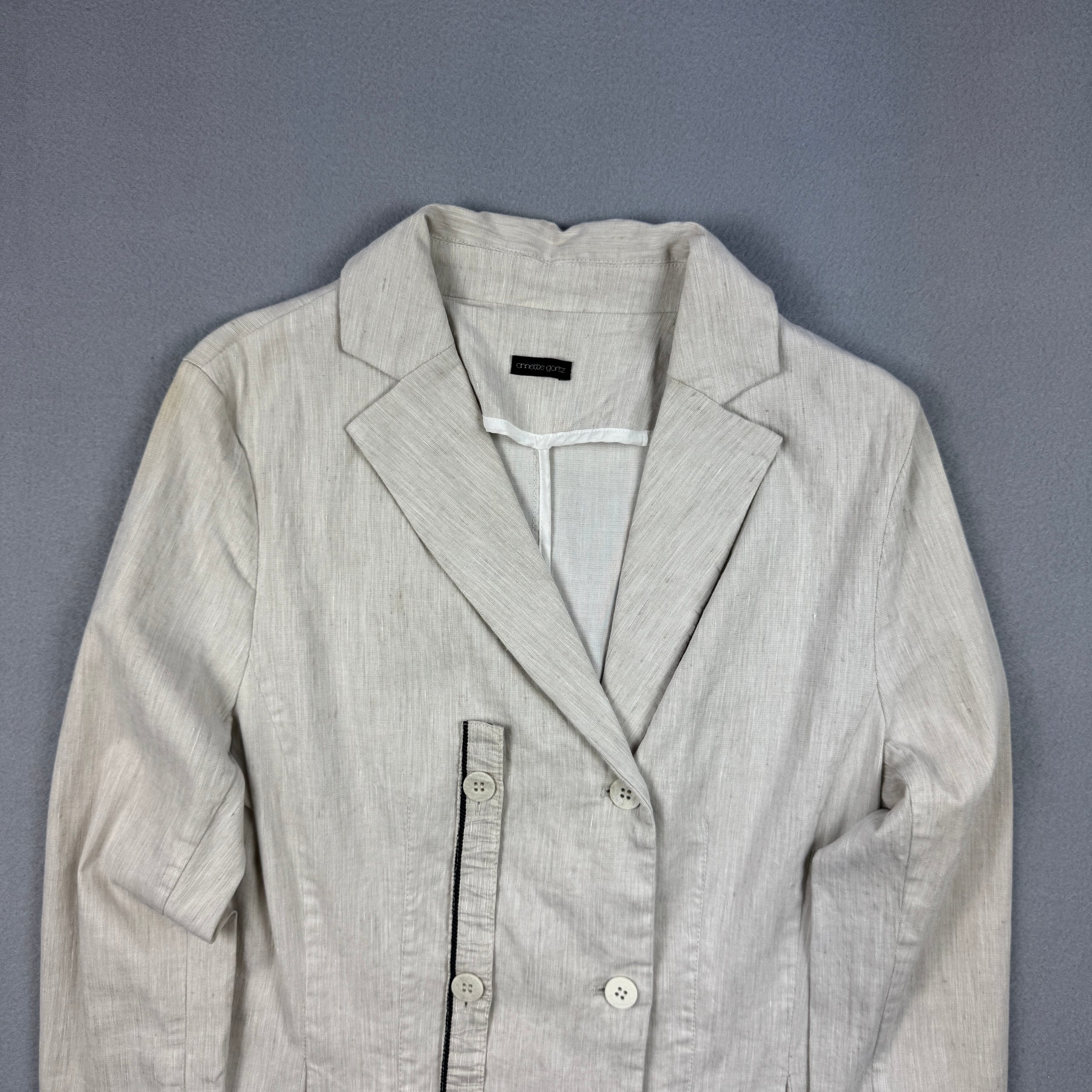 Women`s Annette Görtz Beige Button Detail Linen / Viscose Blazer Size 36 / S image 3