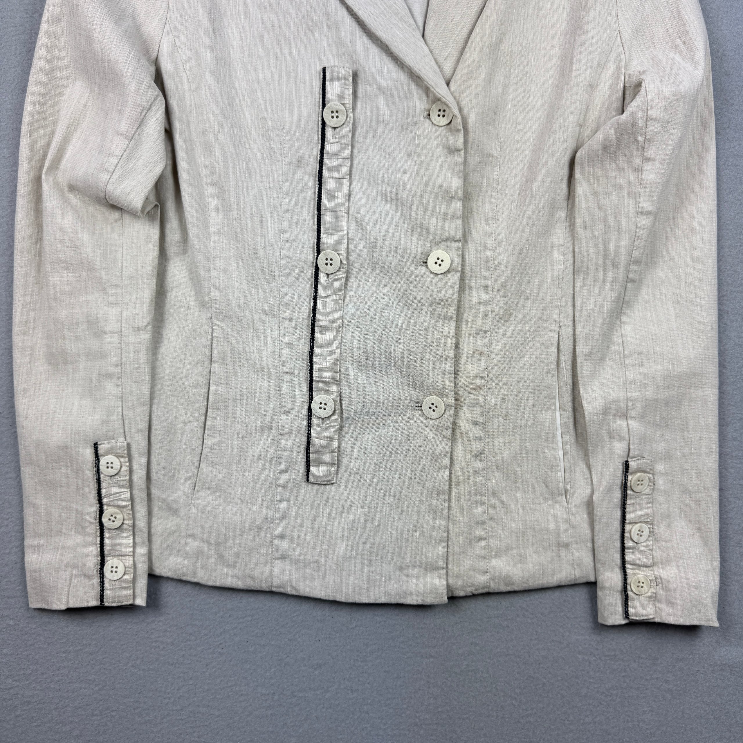 Women`s Annette Görtz Beige Button Detail Linen / Viscose Blazer Size 36 / S image 4