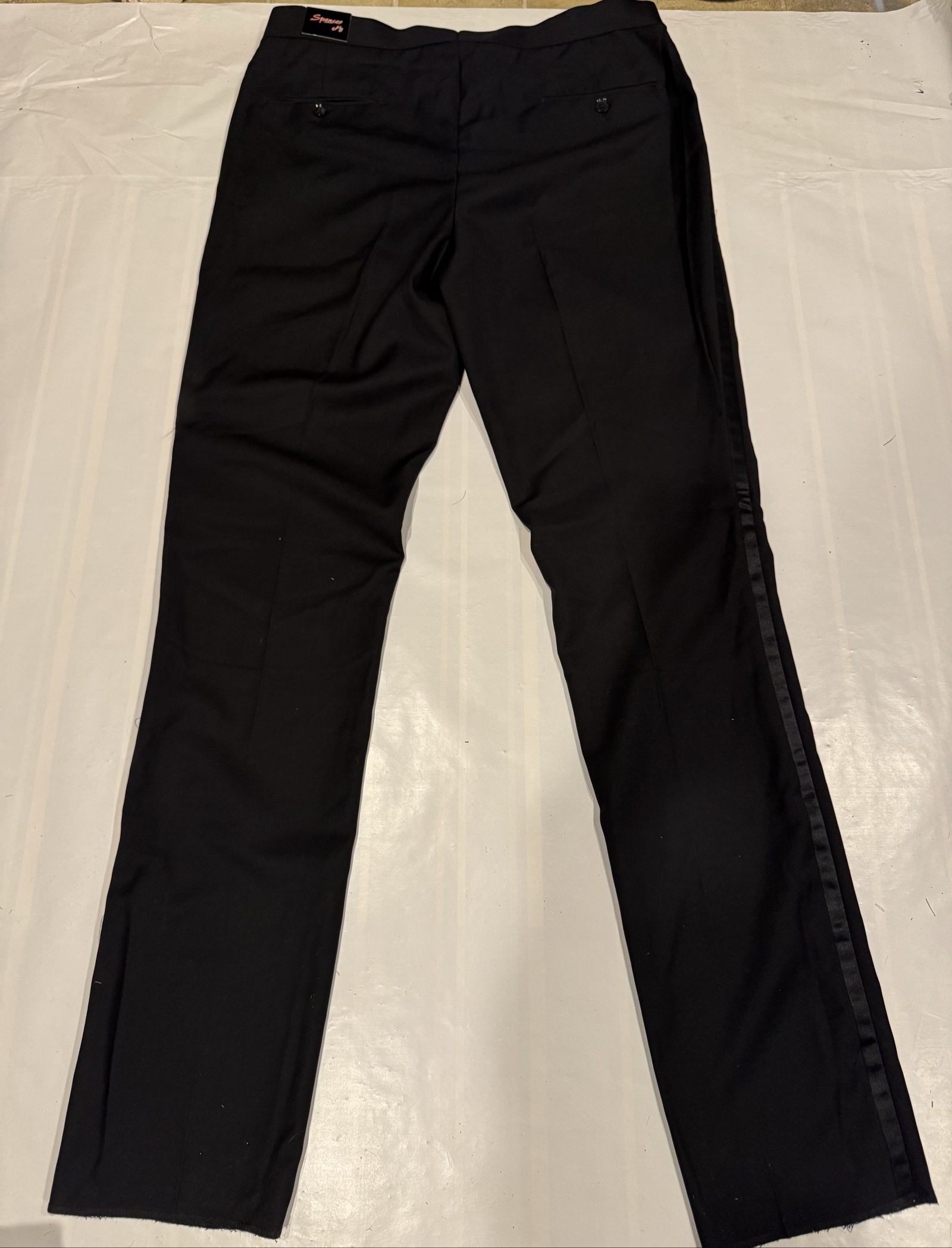 Men’s Spencer J’s slim fit tuxedo dress pants – black – size 36R image 8
