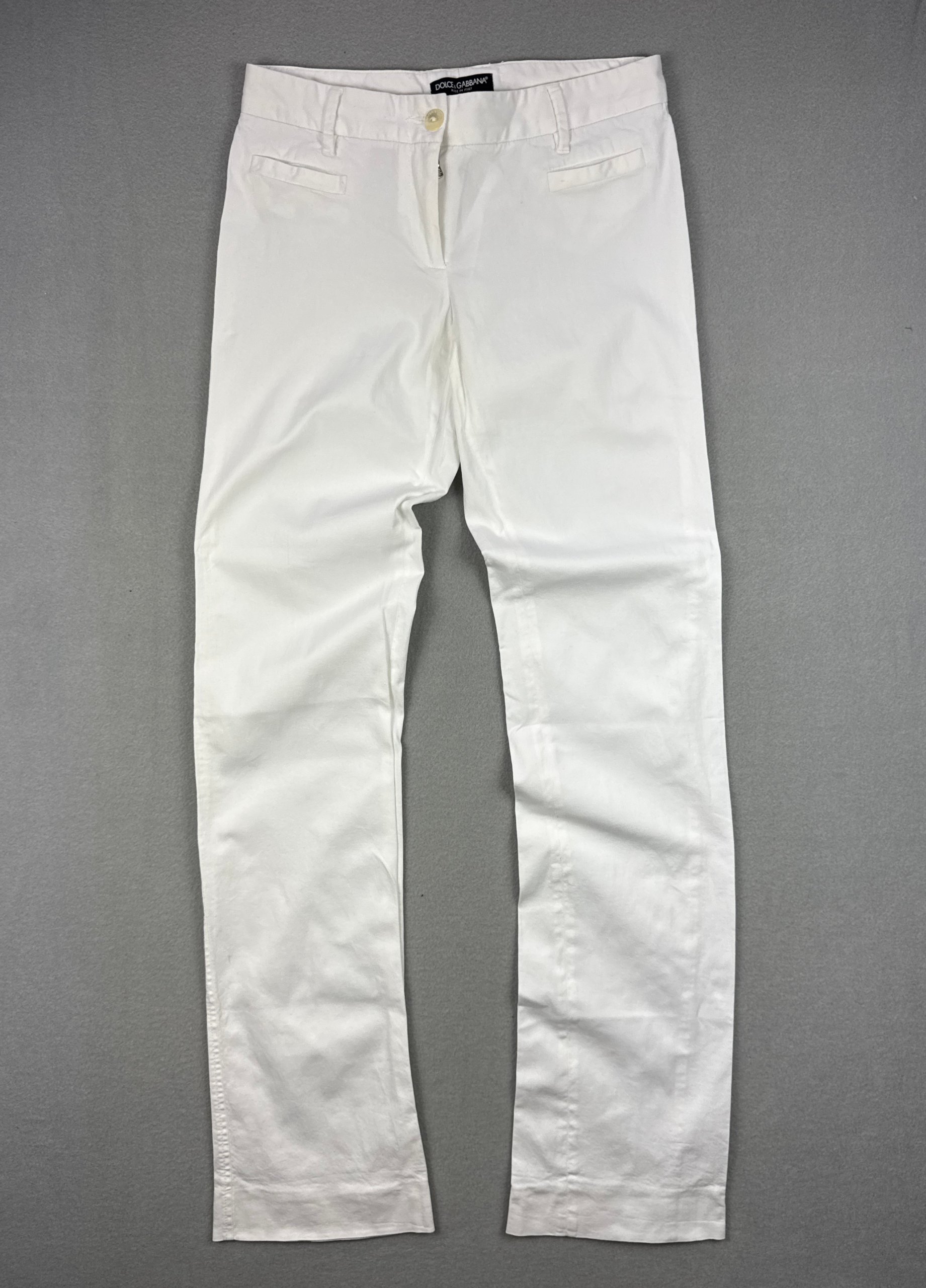 Women`s Dolce & Gabbana White Cotton Chino Trousers Size 38 / S