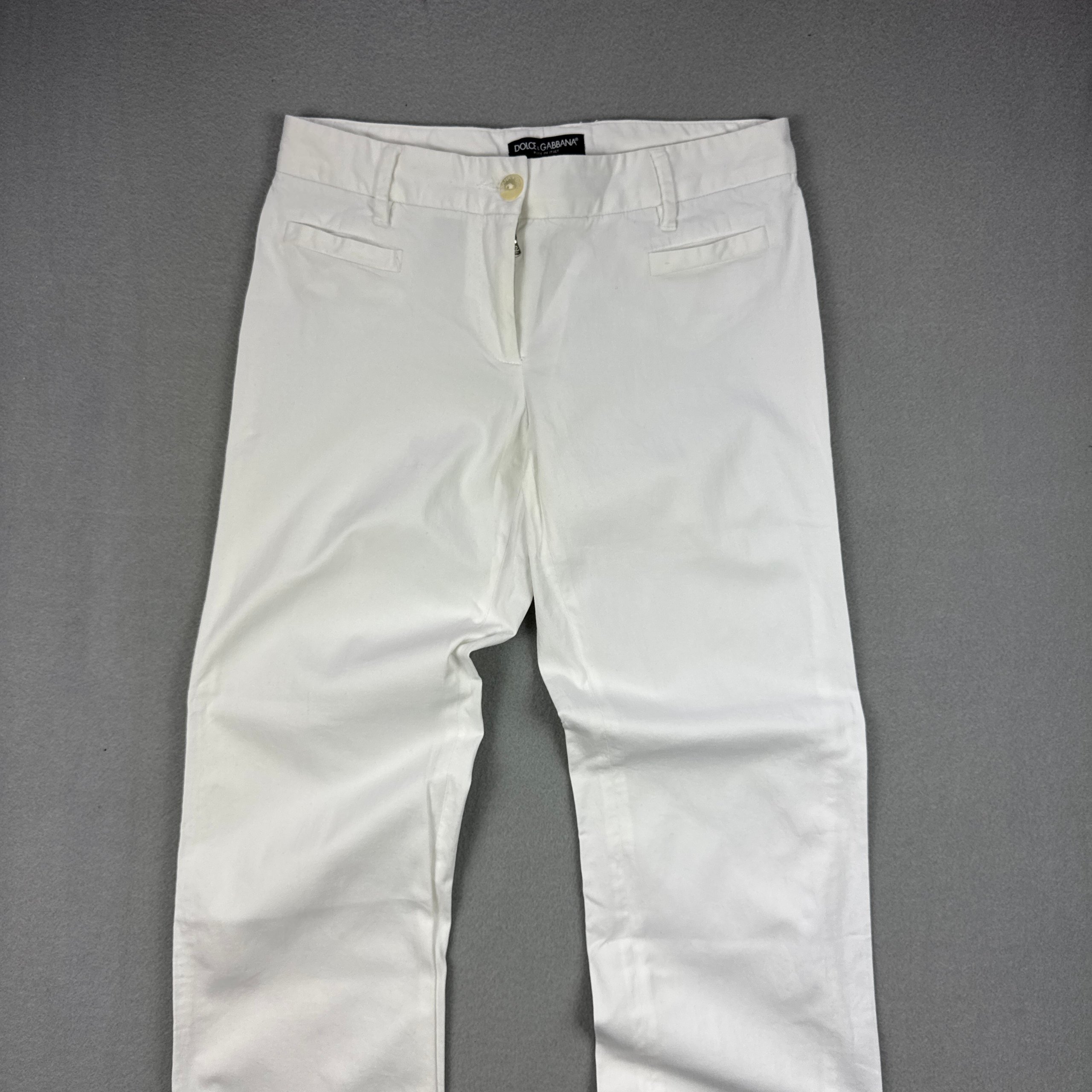 Women`s Dolce & Gabbana White Cotton Chino Trousers Size 38 / S image 3