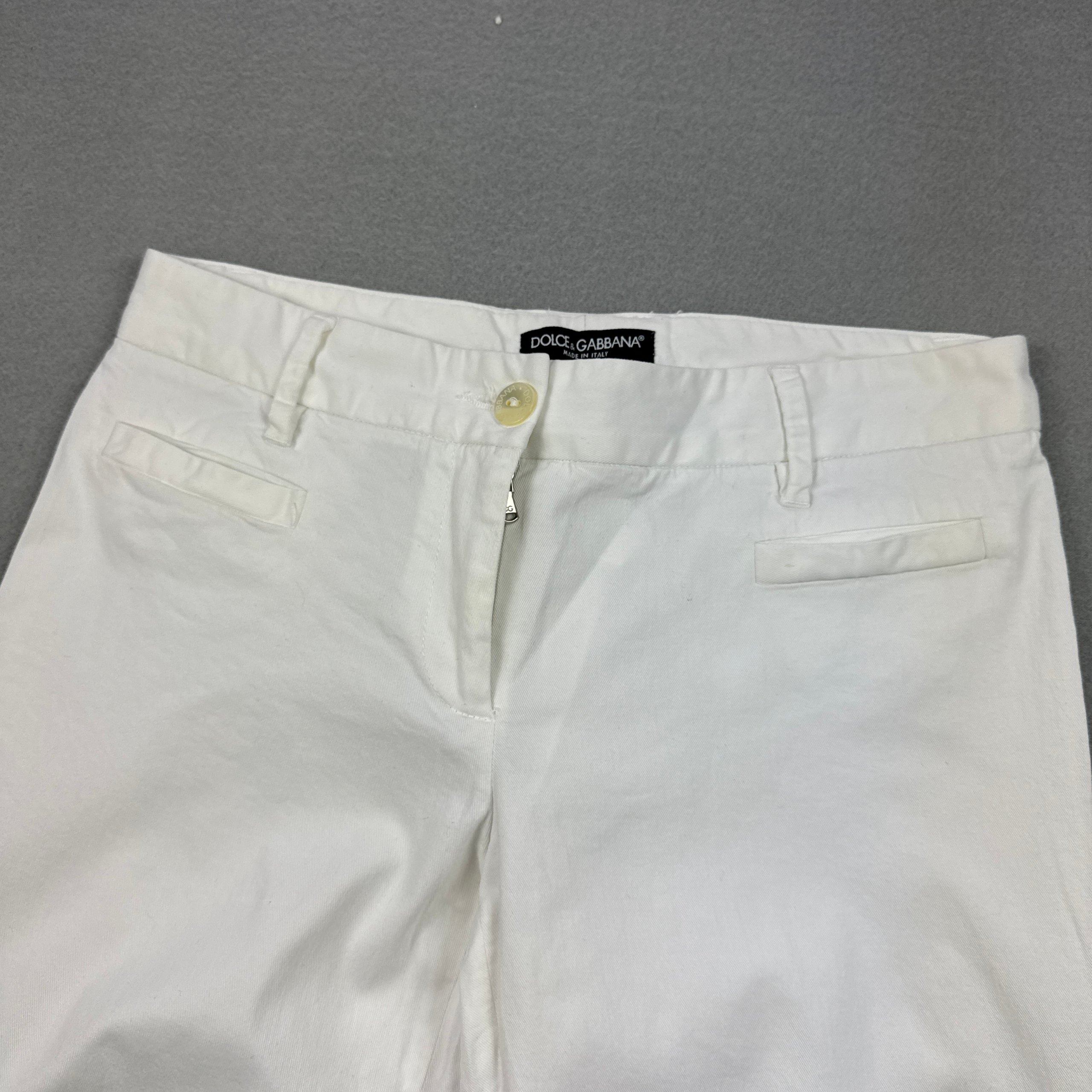 Women`s Dolce & Gabbana White Cotton Chino Trousers Size 38 / S image 5