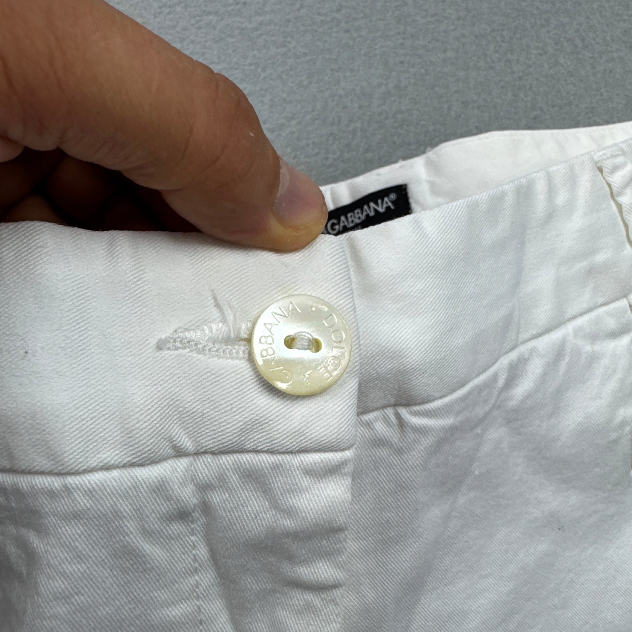 Women`s Dolce & Gabbana White Cotton Chino Trousers Size 38 / S image 6