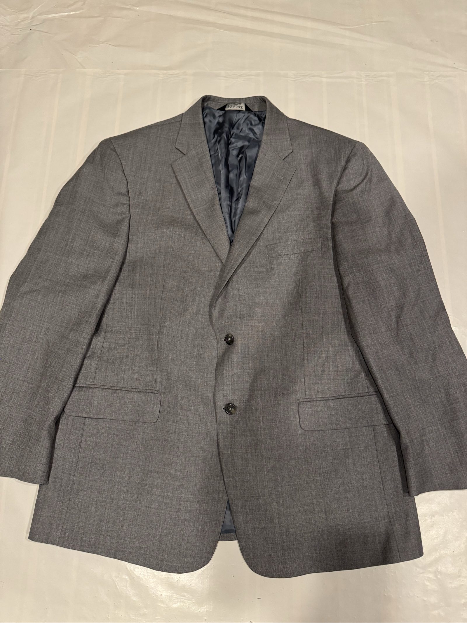 Jos A Bank Men Grey Wool Suit Jacket 44 Regular