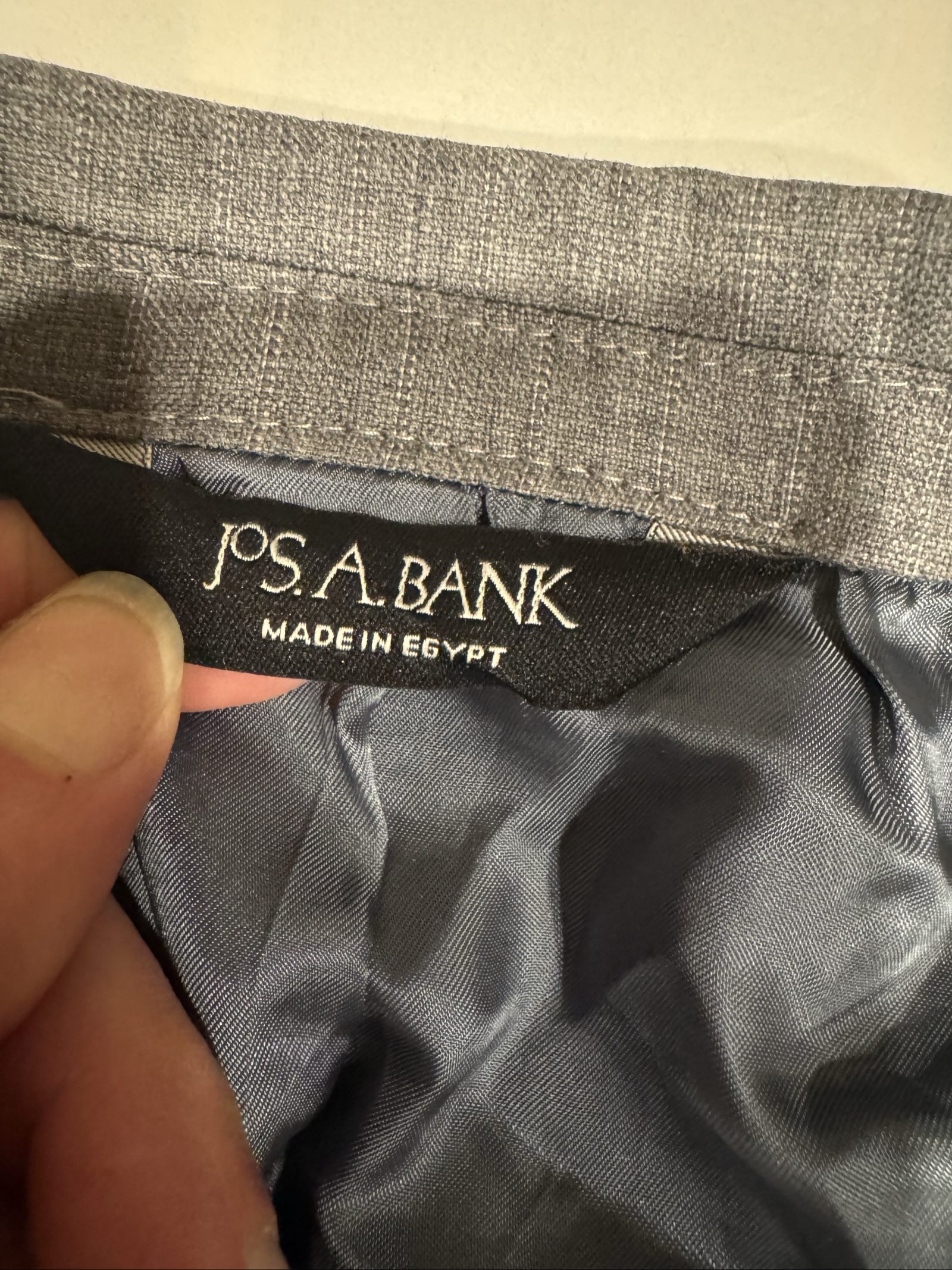 Jos A Bank Men Grey Wool Suit Jacket 44 Regular image 3