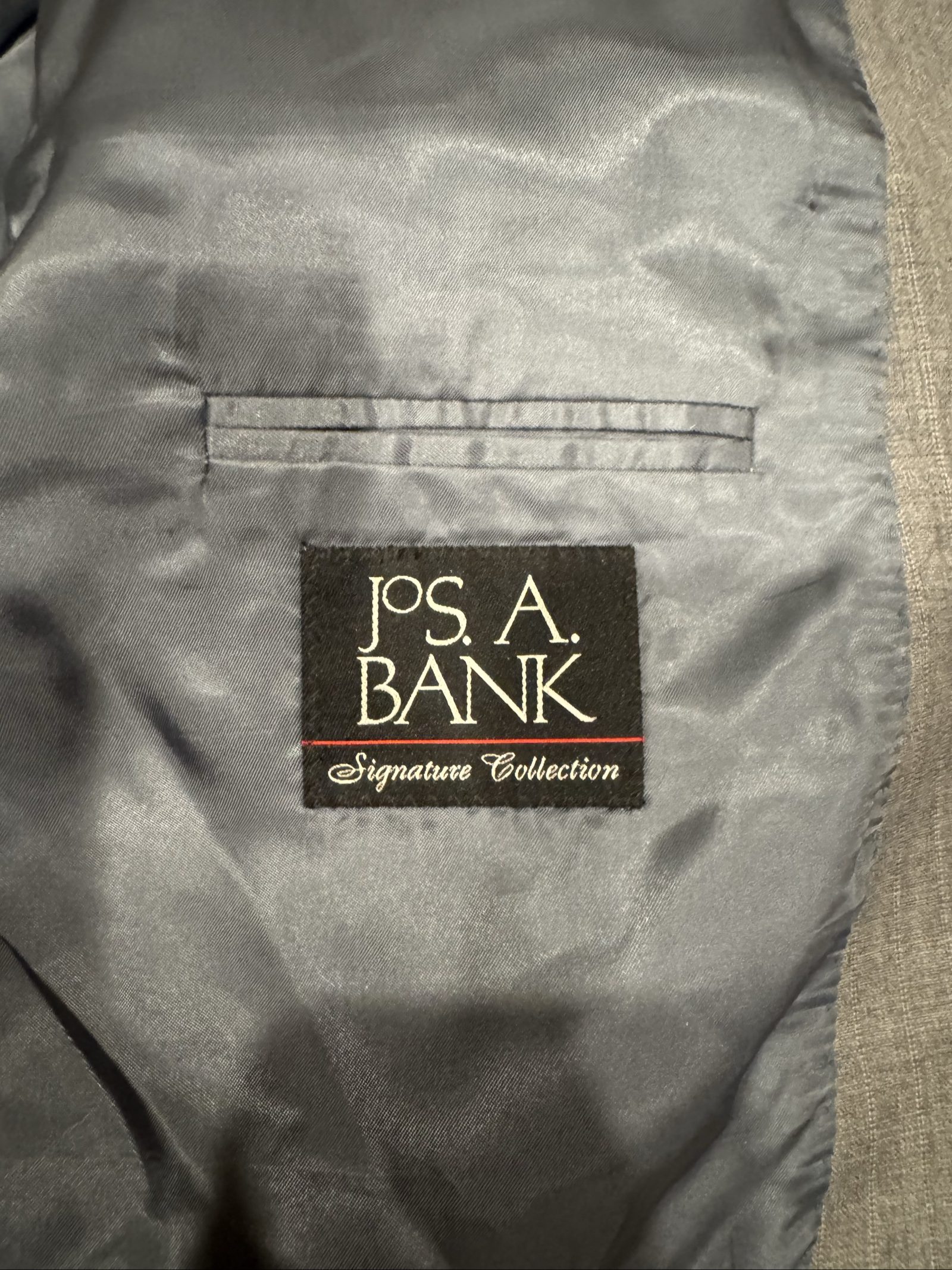 Jos A Bank Men Grey Wool Suit Jacket 44 Regular image 4