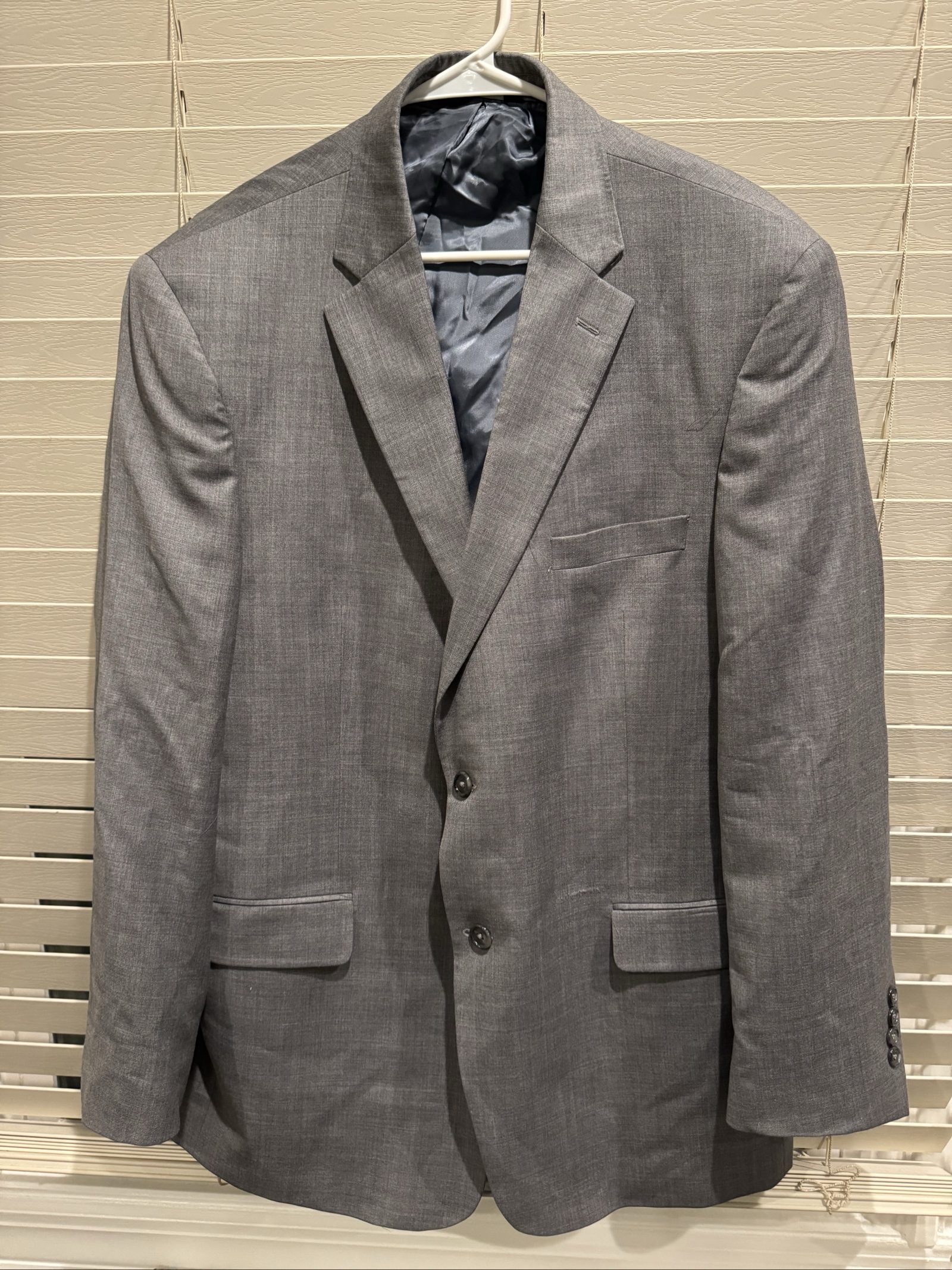 Jos A Bank Men Grey Wool Suit Jacket 44 Regular image 7