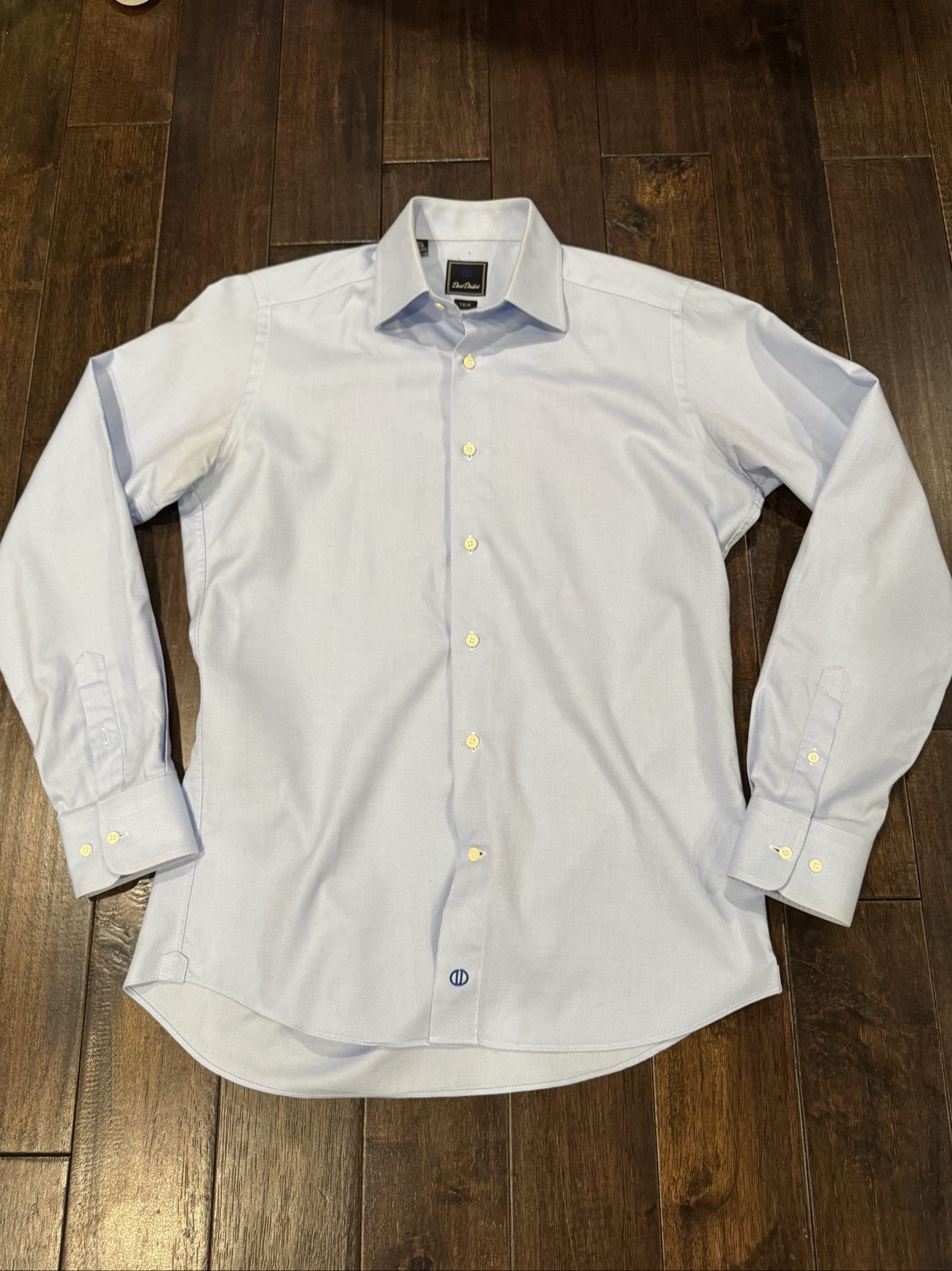 Men's David Donahue Dress Shirt - Blue - 34/35 & 15.5 image 3