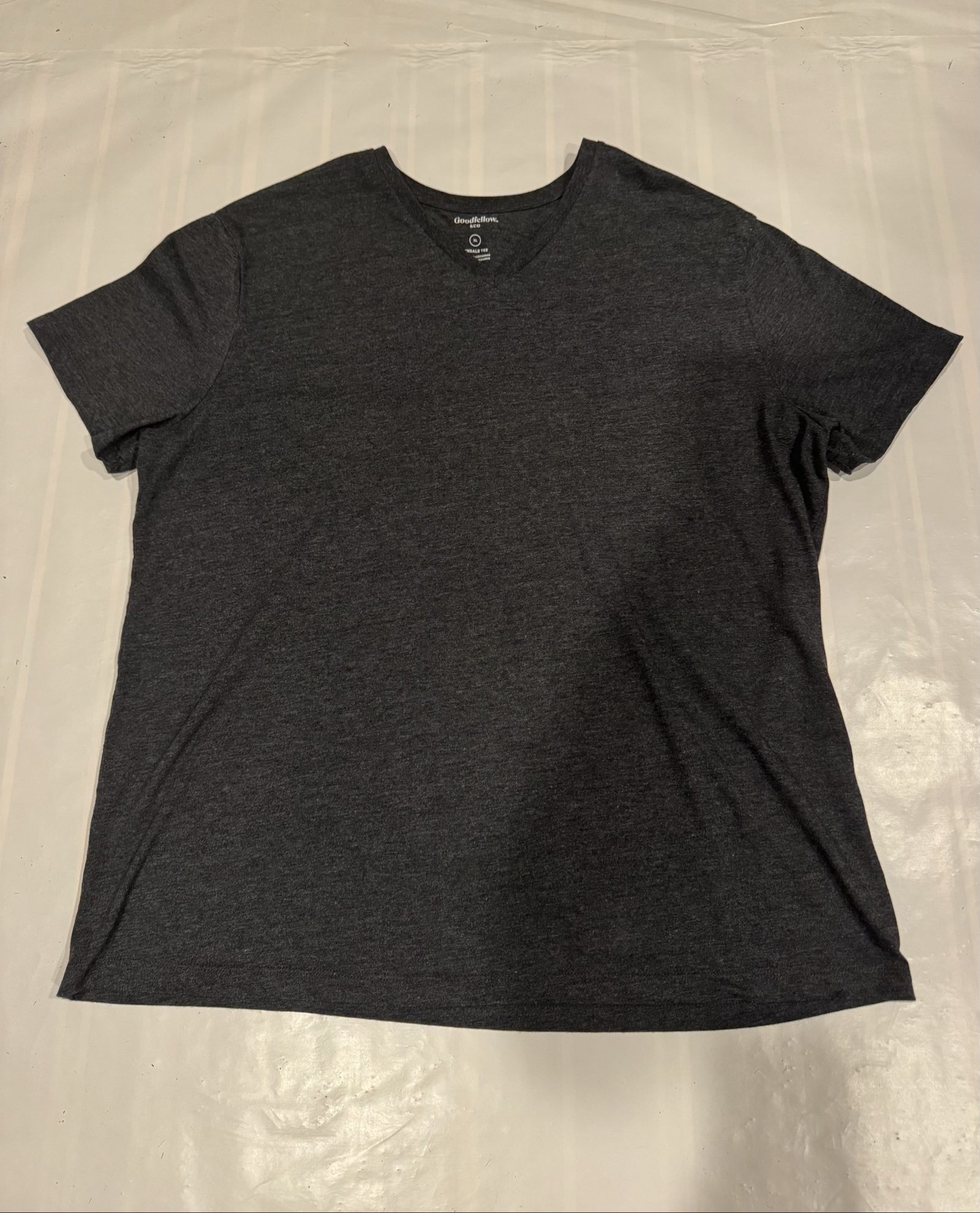 Men’s Goodfellow & Co V-Neck Shirt - Charcoal Gray - XL