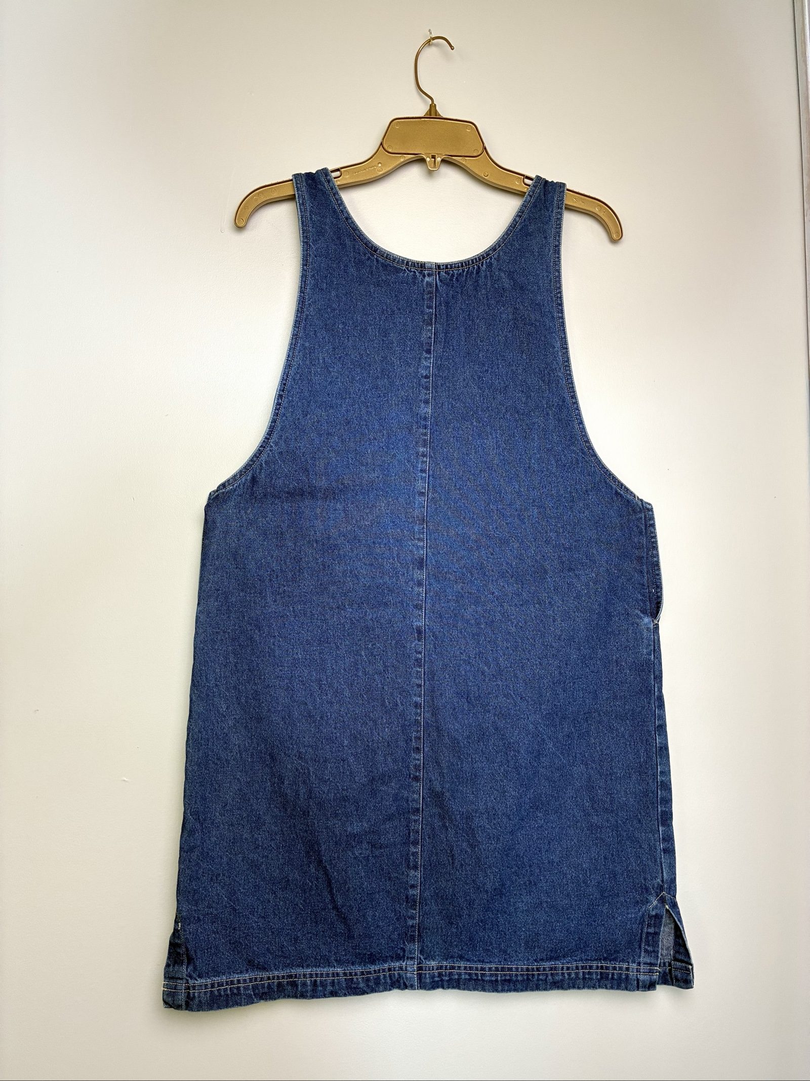VTG 90s Route 66 Embroidered Denim Jumper Dress Size Small image 6