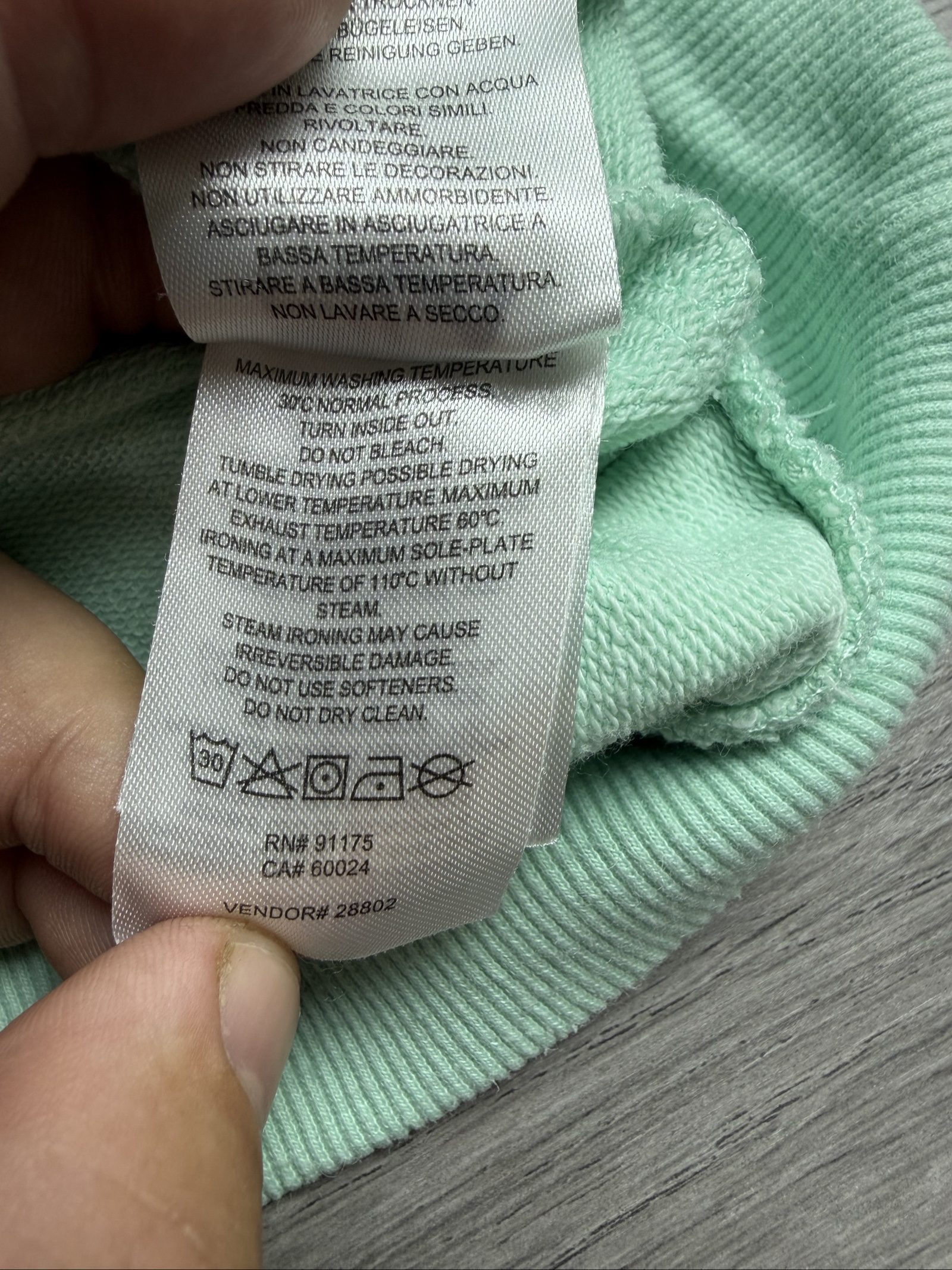 Fila Mint Green Crewneck Sweatshirt Large Cotton (01702) image 7