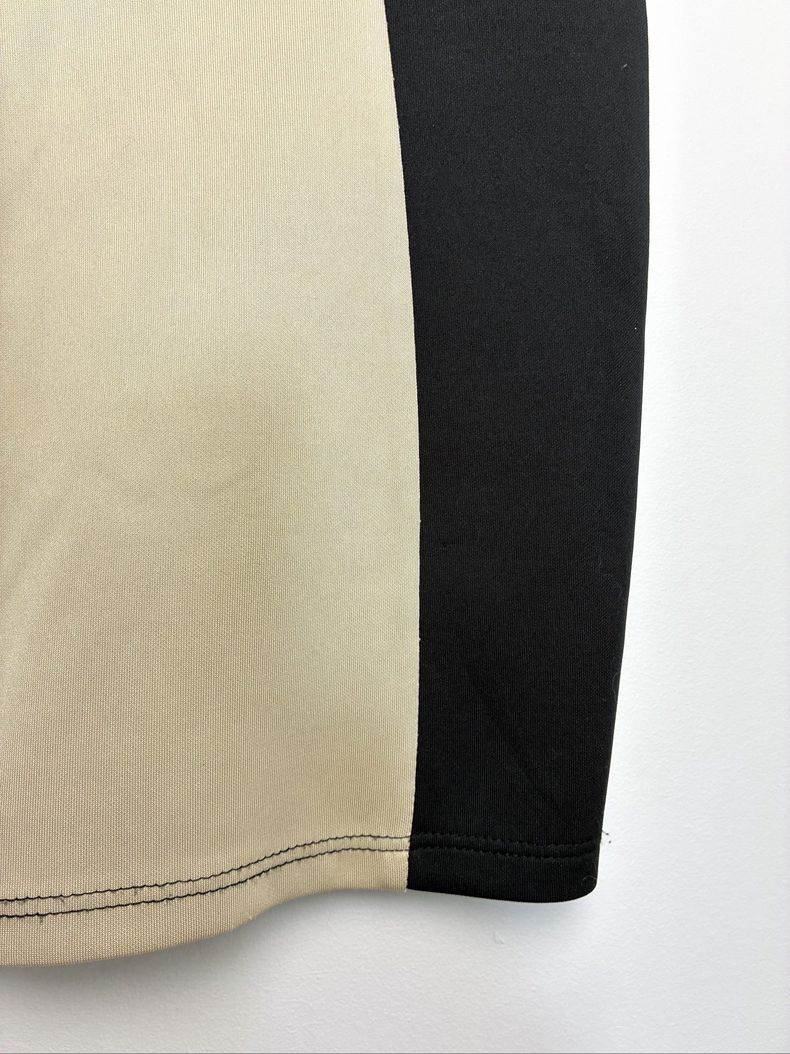 VTG Y2K Body Central Colorblock Bodycon Dress Black Beige Size S image 2