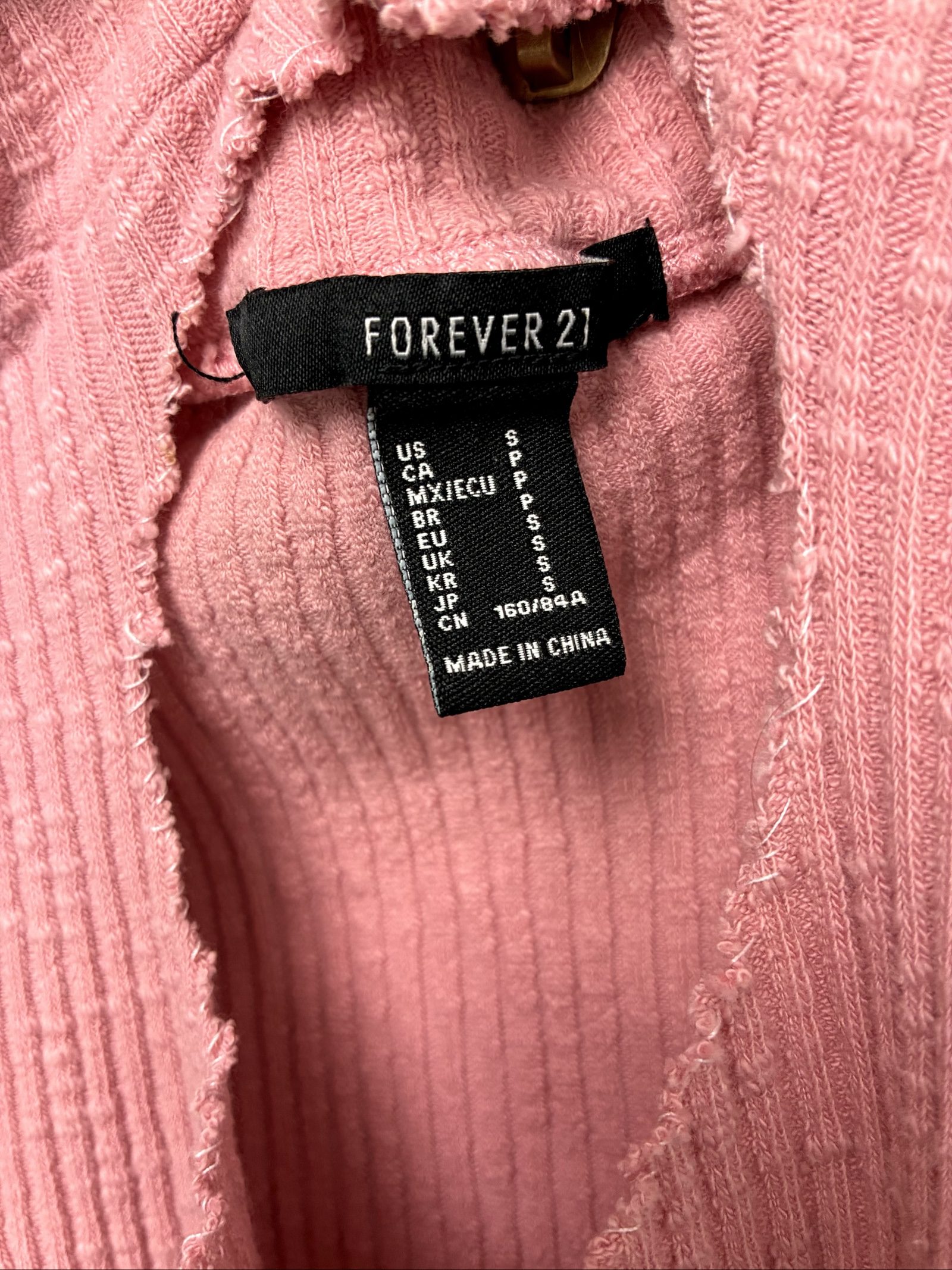 Forever 21 Pink Ribbed Mock Neck Tank Top Heart Cutout Coquette Y2K Style Size S image 4
