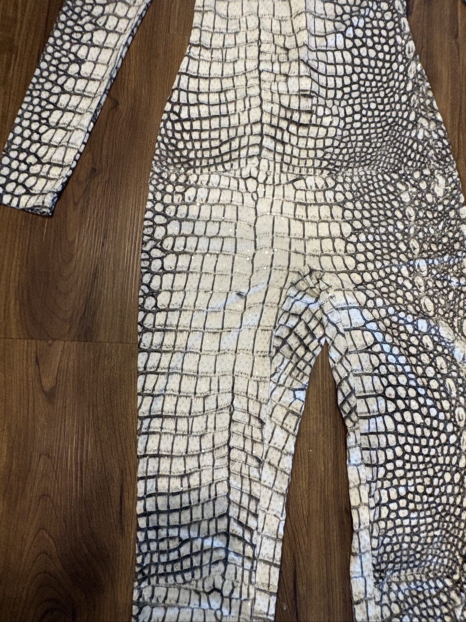 Monica Hansen White & Black Snakeskin Print Jumpsuit Small image 4