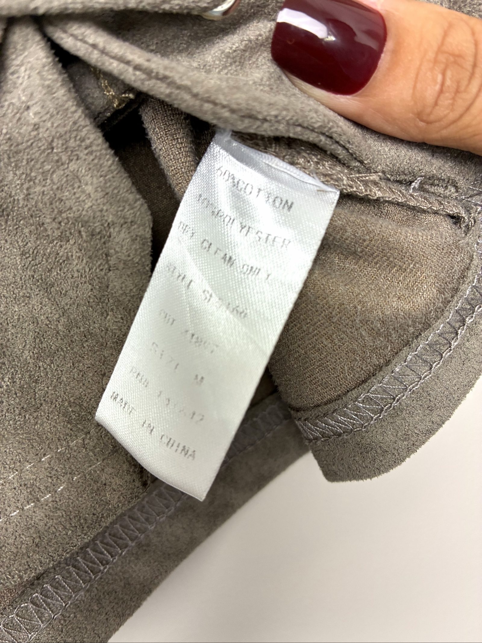 She + Sky Y2K Inspired Faux Suede Lace Up Shorts Gray Green Size M image 6