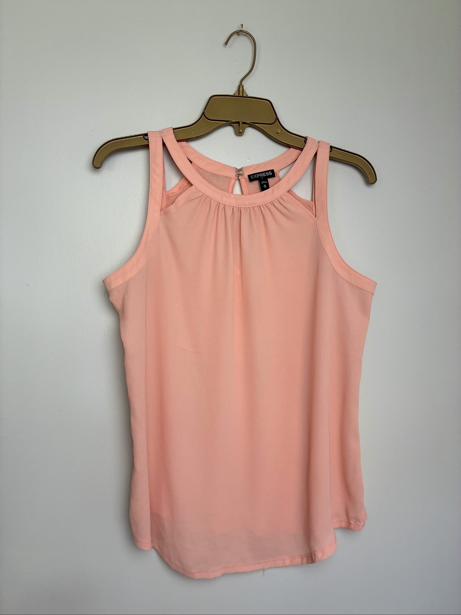 Express Peach Double Strap Sleeveless Blouse Top Size M
