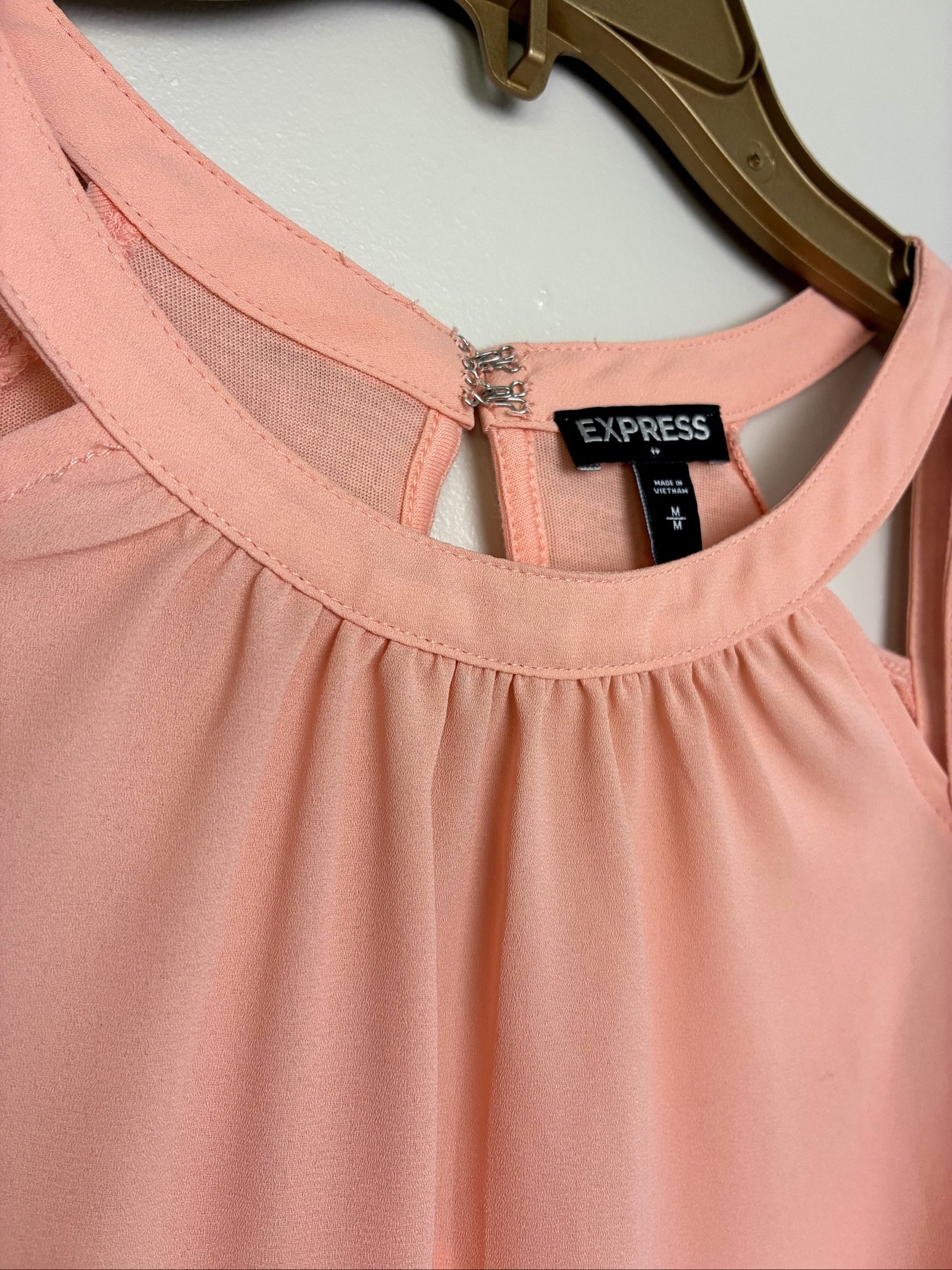 Express Peach Double Strap Sleeveless Blouse Top Size M image 2