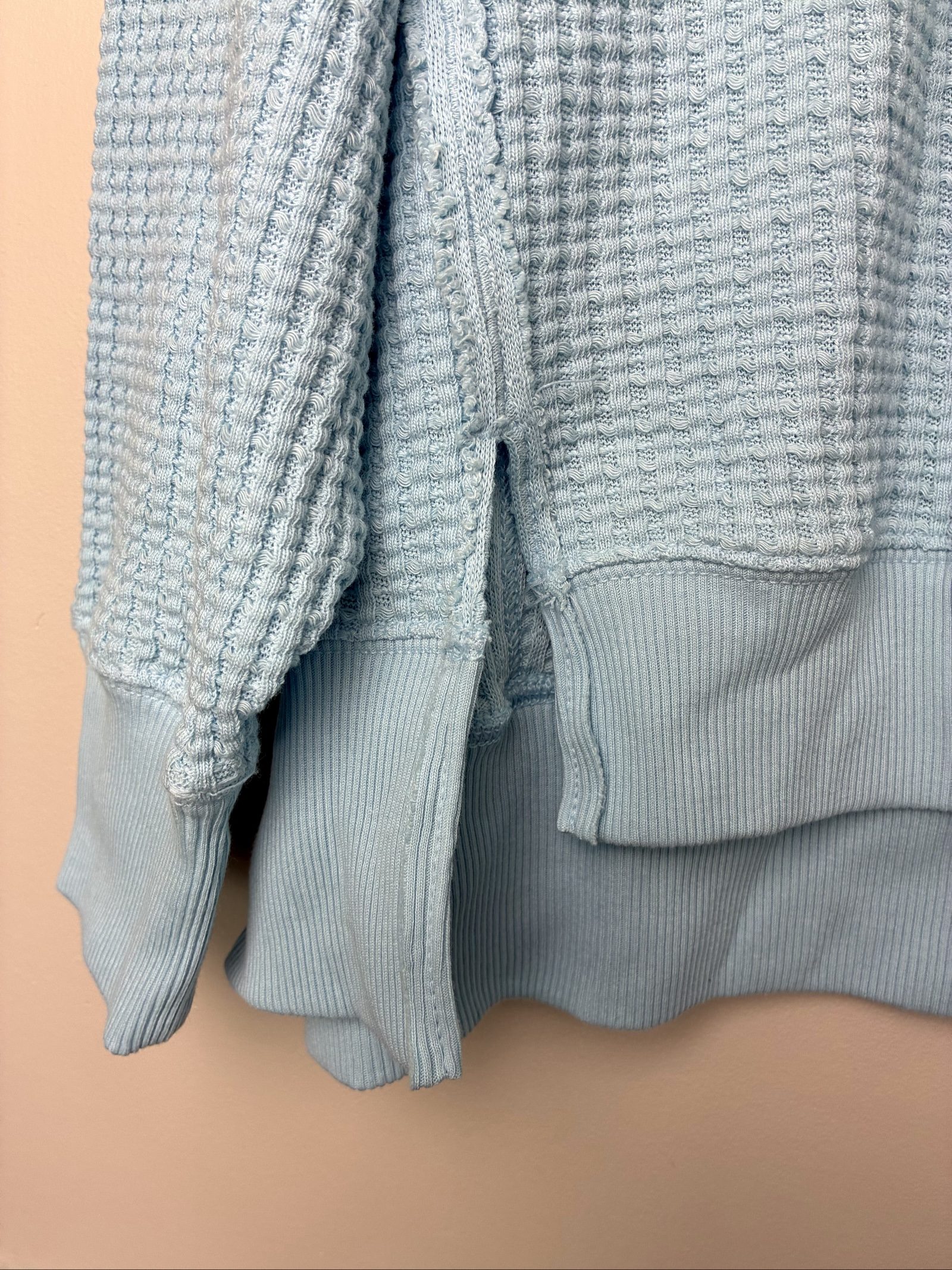 American Eagle Outfitters Waffle Knit Pullover Light Blue Size S image 4