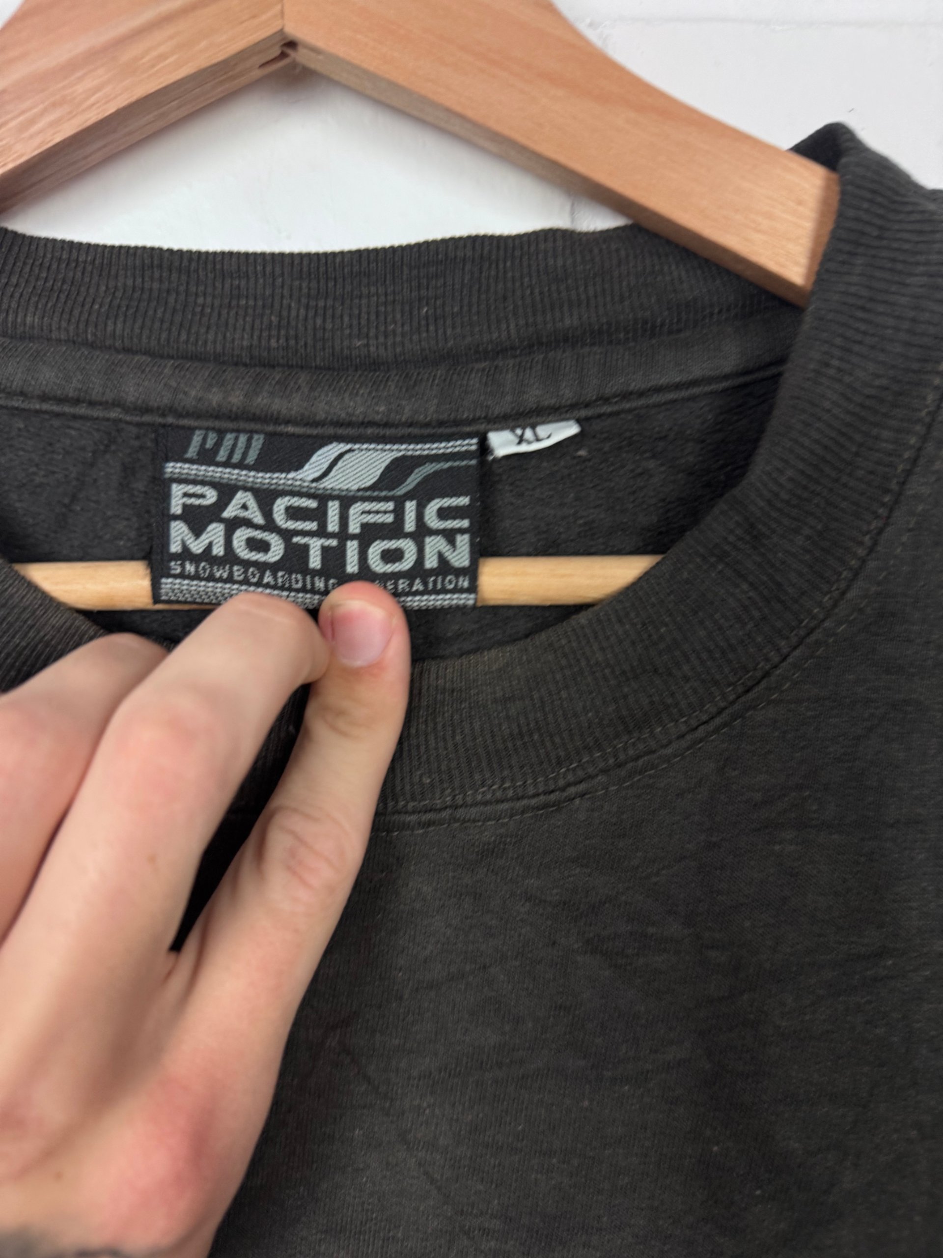 Vintage Pacific Motion Black Long Sleeve Snowboarding Shirt XL Men's image 2