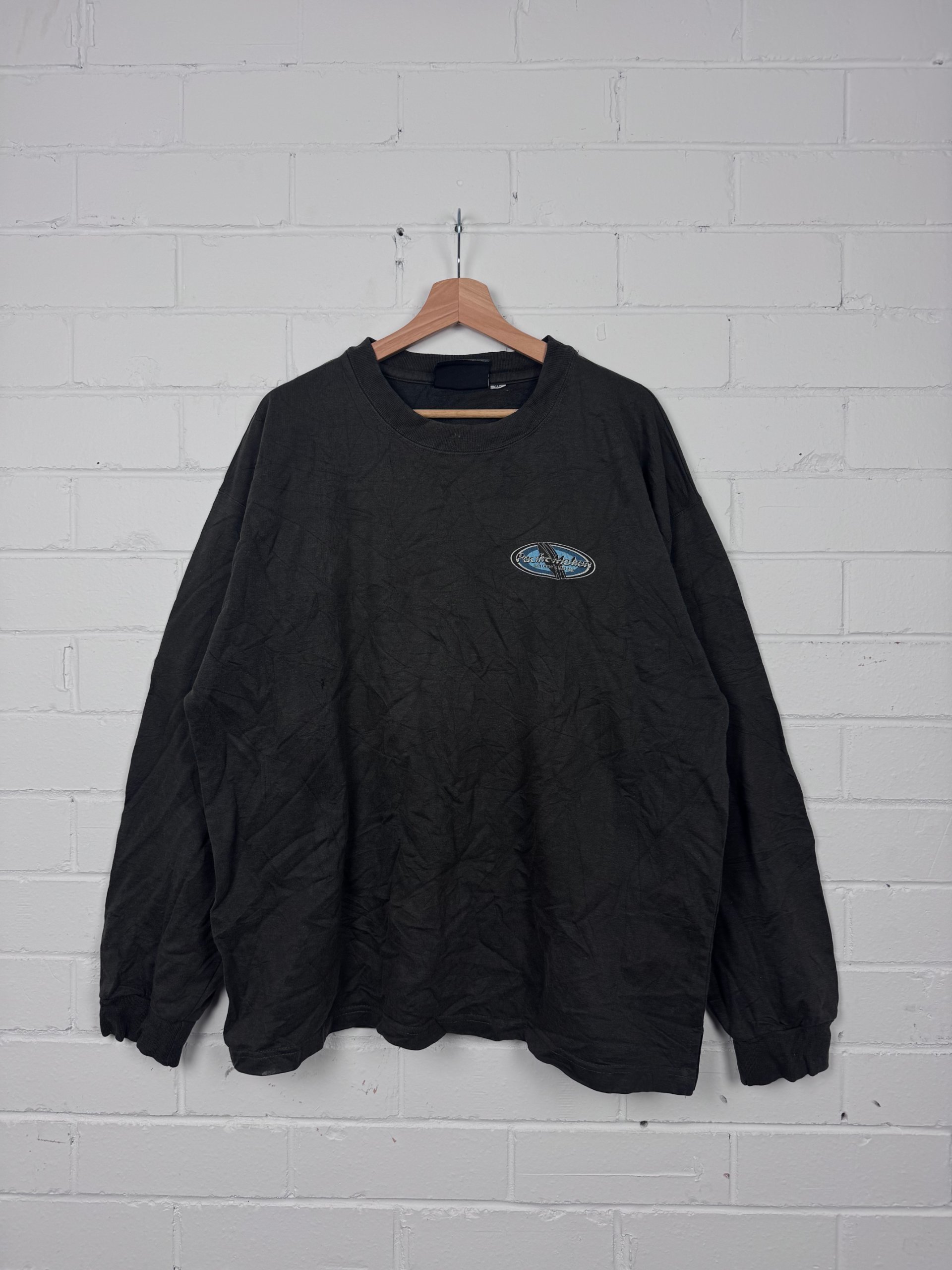 Vintage Pacific Motion Black Long Sleeve Snowboarding Shirt XL Men's image 4