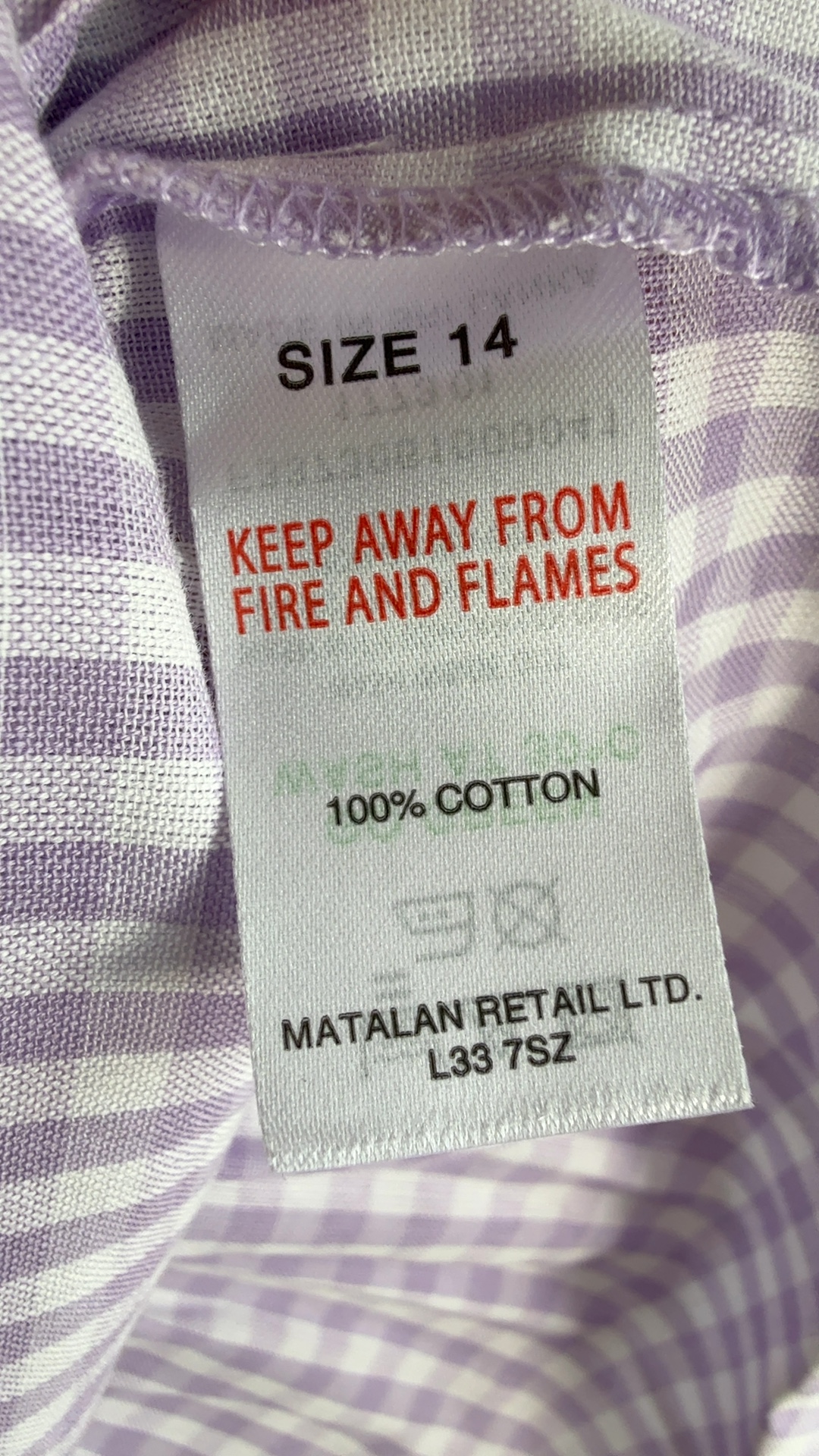Papaya Lilac & White Checked Off Shoulder Top UK 14 Cotton Casual Summer image 5